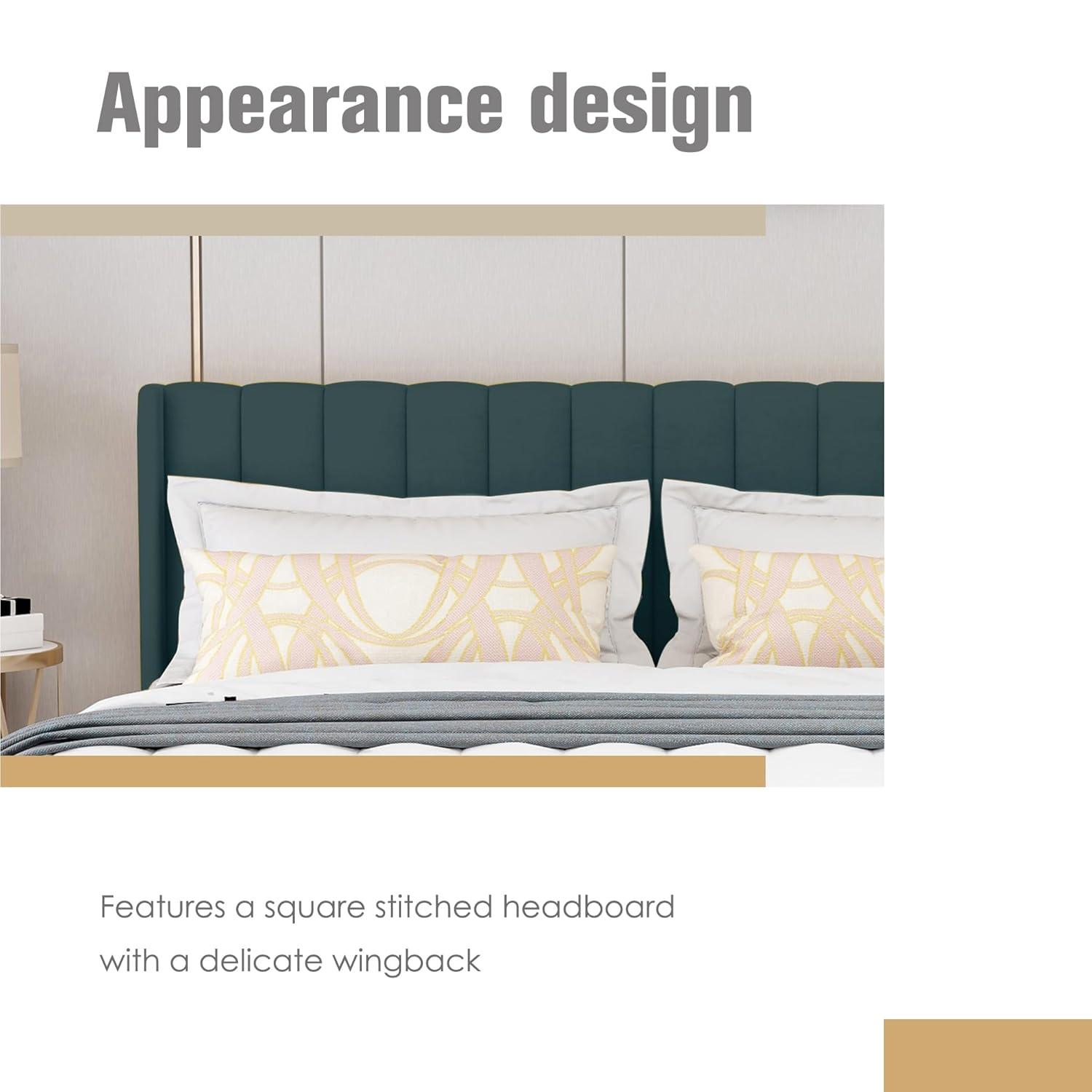 Wade Logan® Eriksay Low Profile Upholstered Platform Bed with Wingback Headboard