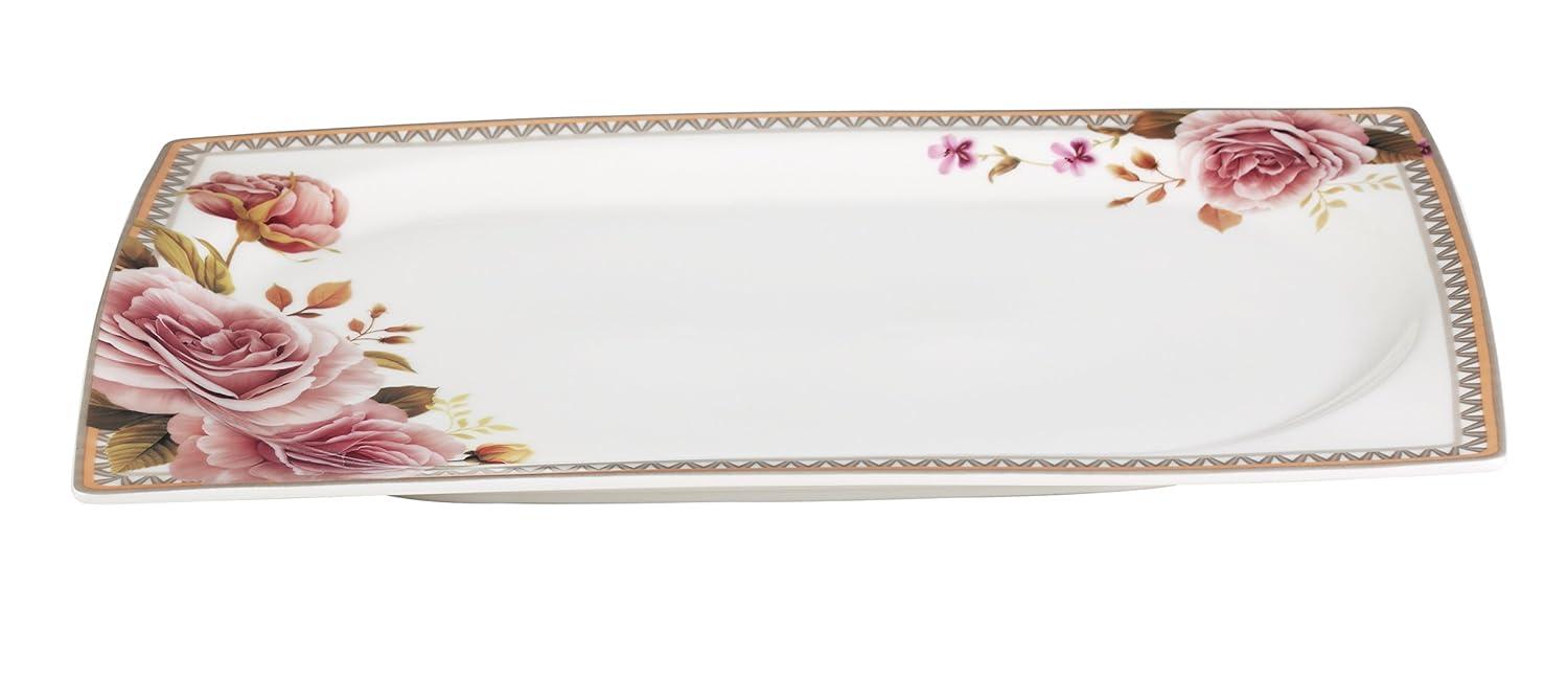Stylish and Elegant 57 Pieces Bone China Dinnerware Set Service for Hosting Parties and Events for 8 People - Loretta, 57 Piece