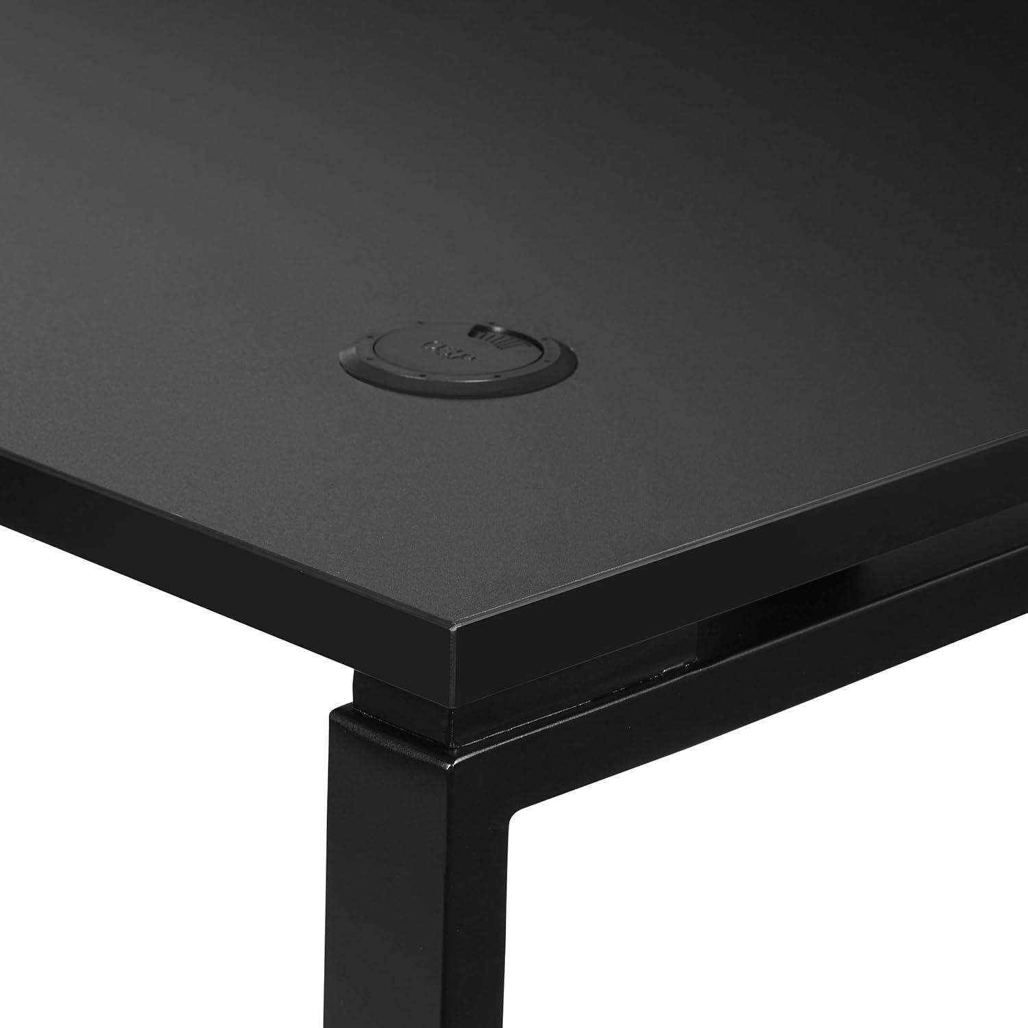 60" Writing Desk with White Laminate Top and White Finish Metal Legs