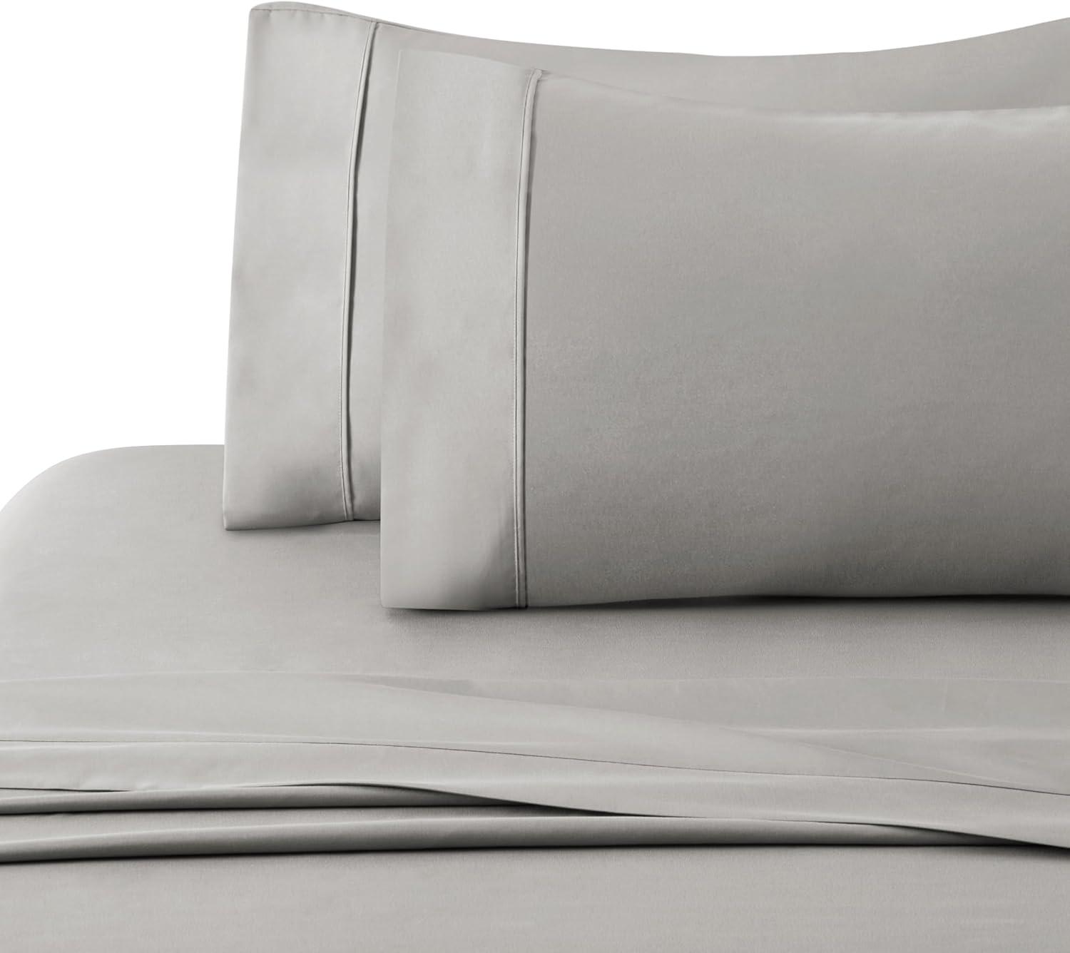 Taupe Queen Deep Pocket Satin Percale Sheet Set