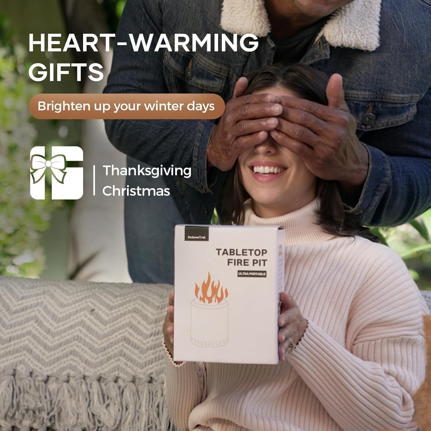 5.5inch Mini Fire Pit for Table, Small Tabletop Fire Pit , Outdoor Fire Pit Tabletop with Carry Bag,Stainless Steel, Blue