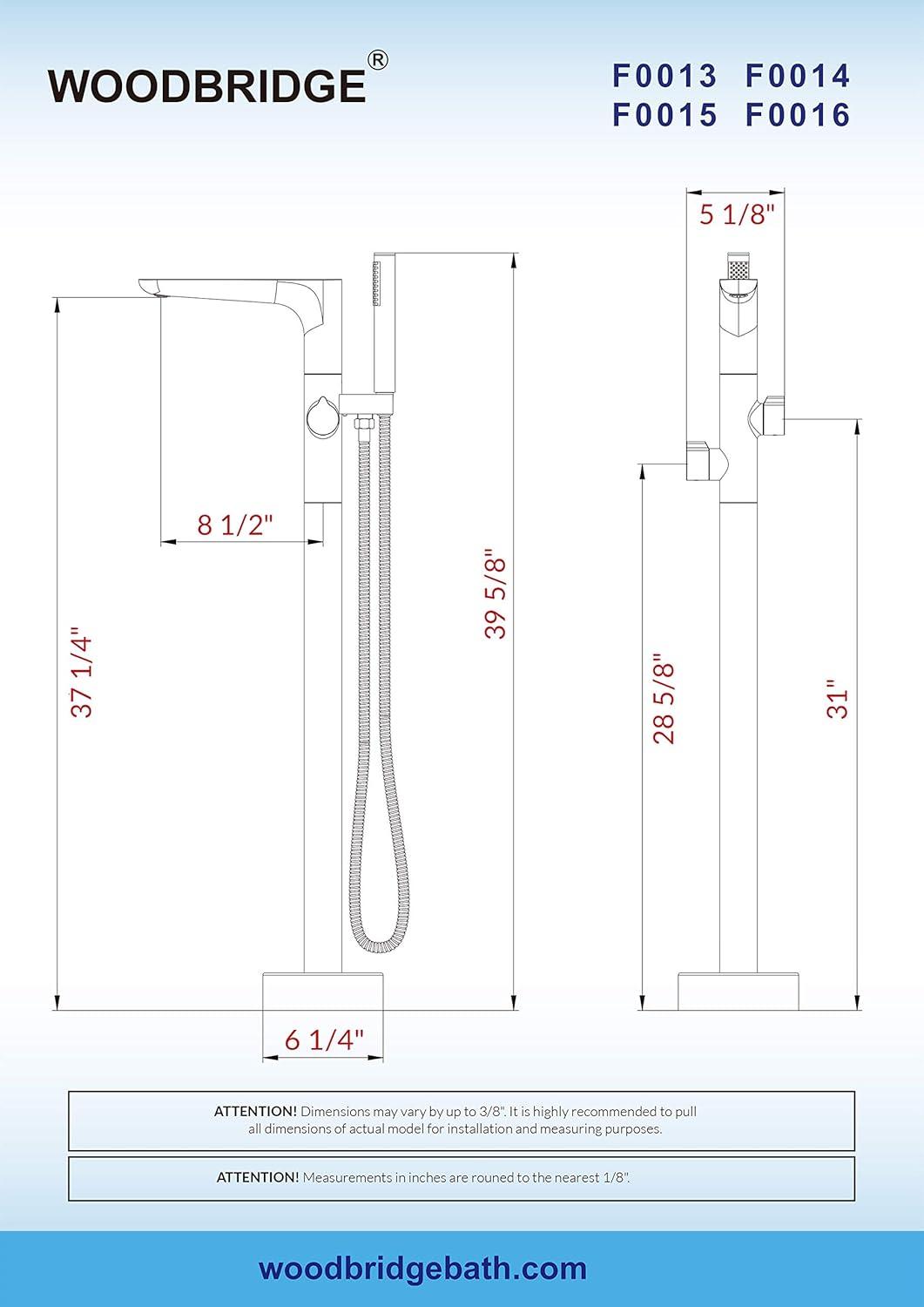 Lumen Floor Clawfoot Tub Faucet with Diverter