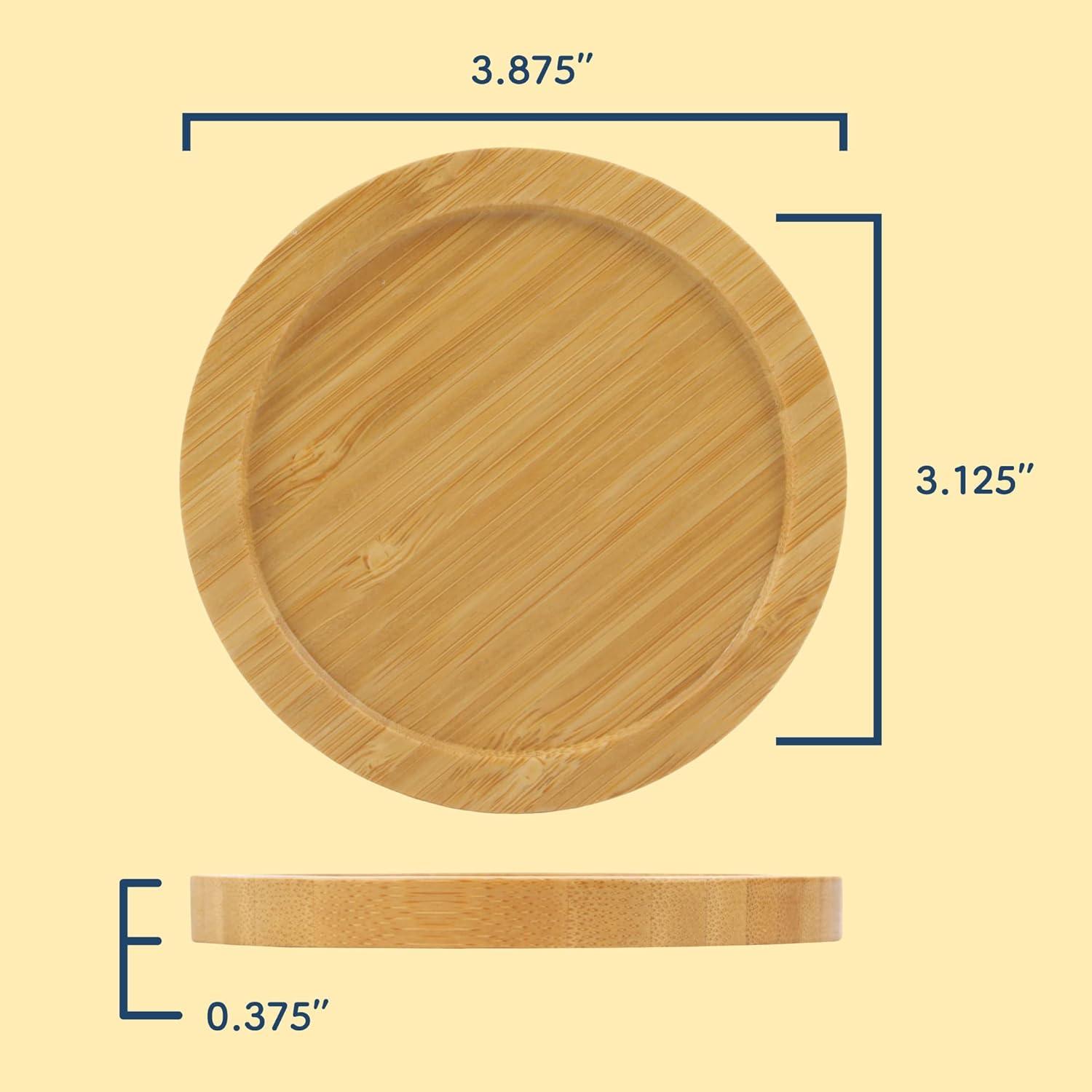 Eco-Friendly Natural Bamboo Round Coaster Set - 4 Pieces