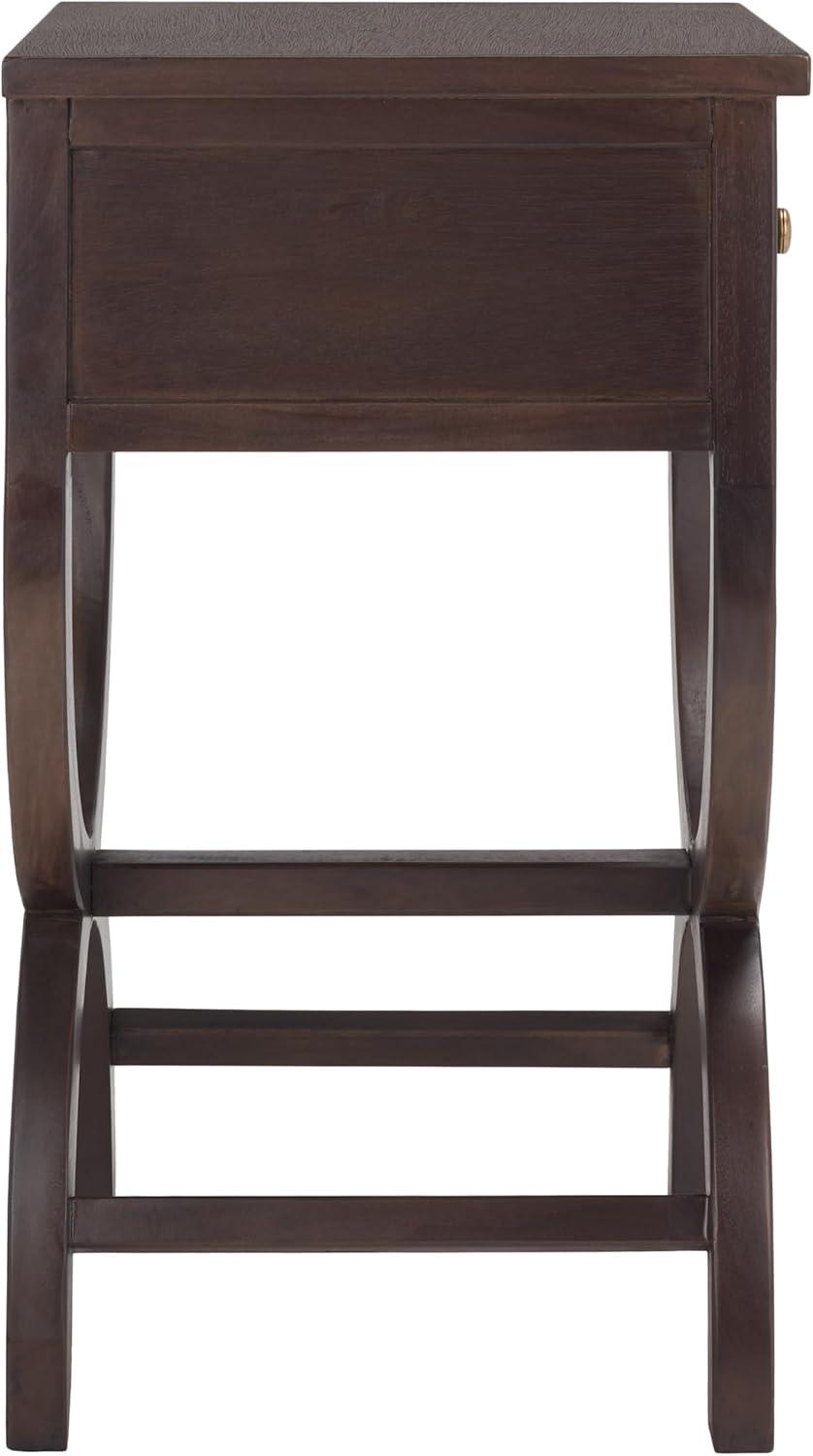 Maxine Accent Table W/ Storage Drawer - Walnut - Safavieh