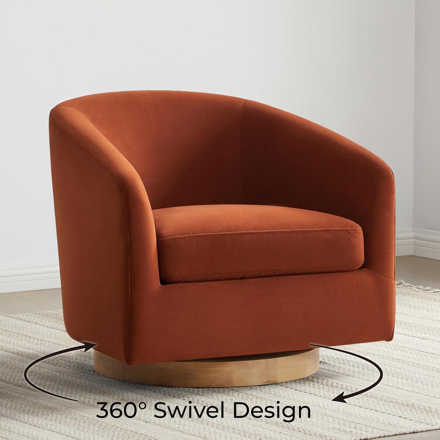 Nereus Dark Gray Fabric Swivel Accent Arm Chair with Wood Base