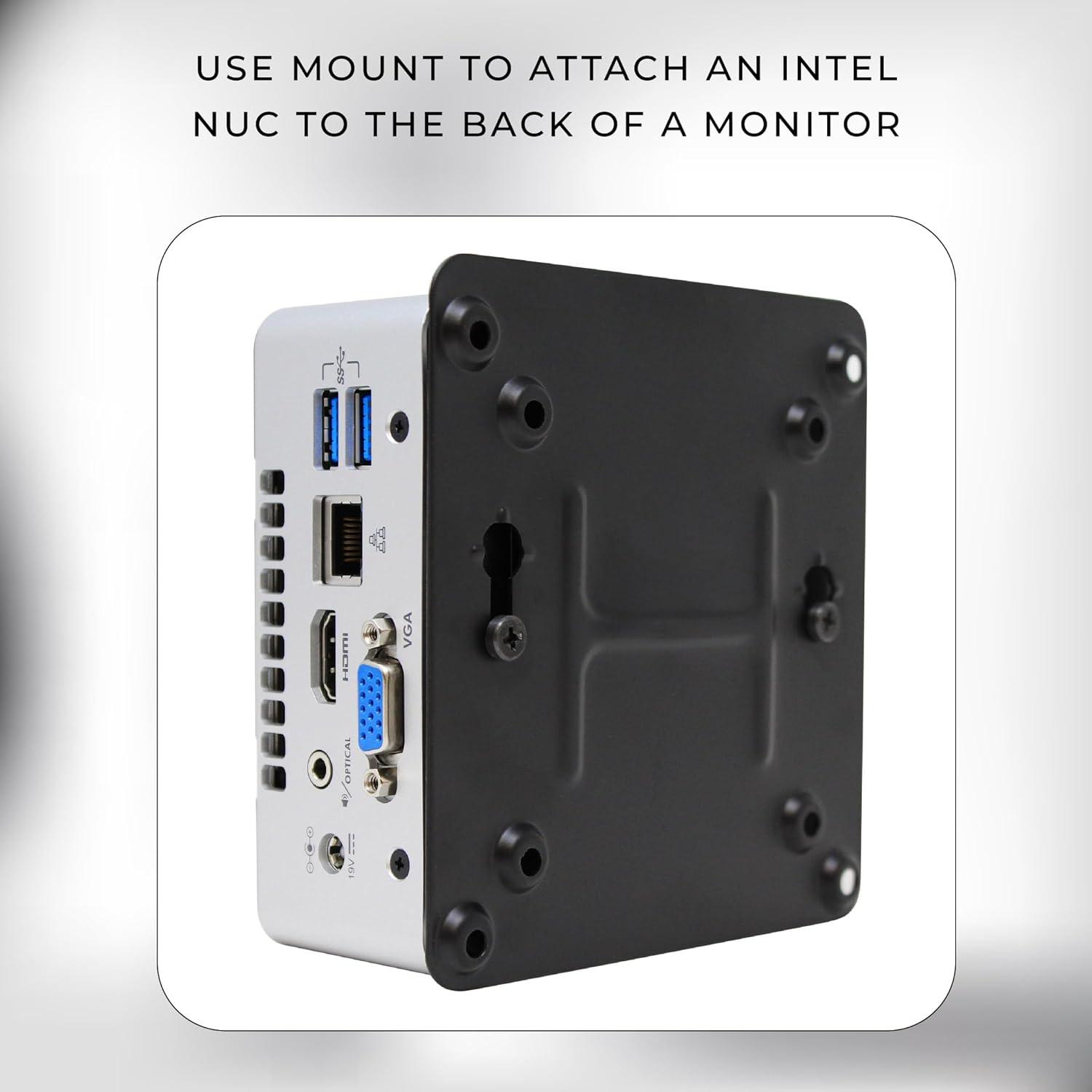 Black Steel VESA Wall Mount Bracket for Intel NUC