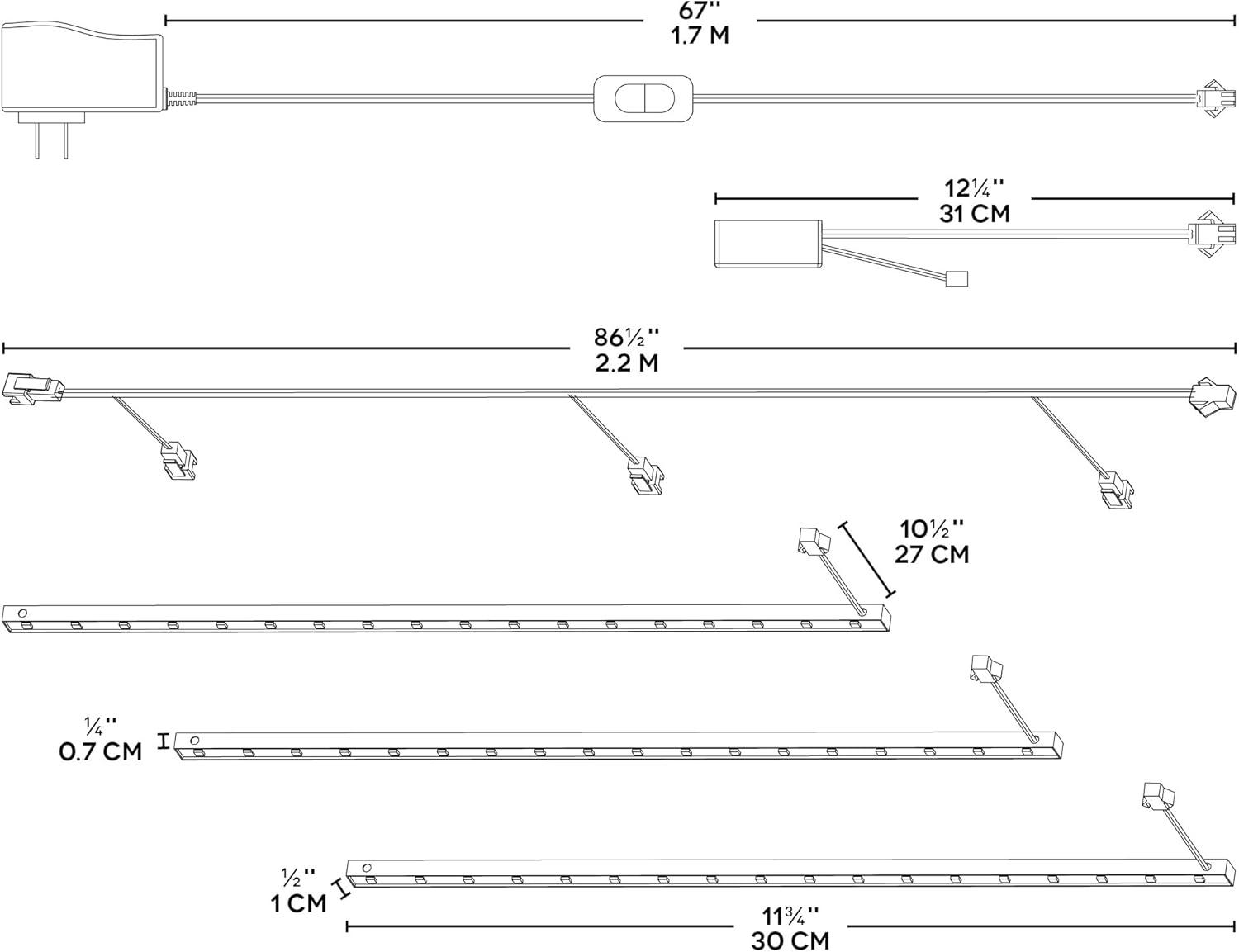 Bazz LED 0.5'' Under Cabinet Strip Light (Set of 3) U16002RD