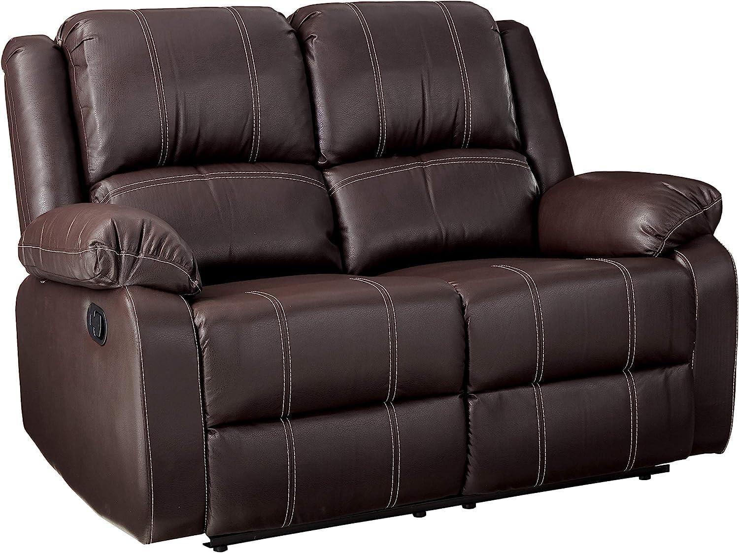 ACME Zuriel Motion Loveseat, Brown Synthetic Leather