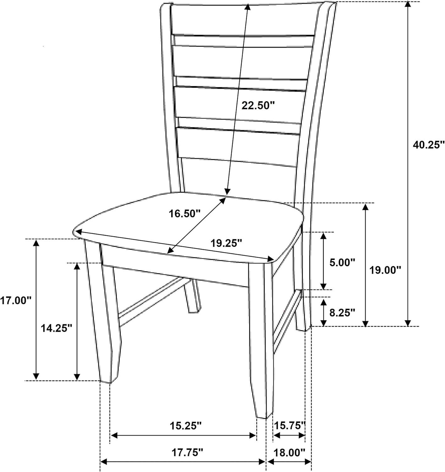 Ladder Back Side Chairs Cappuccino And Black (set Of 2) (Set of 2)