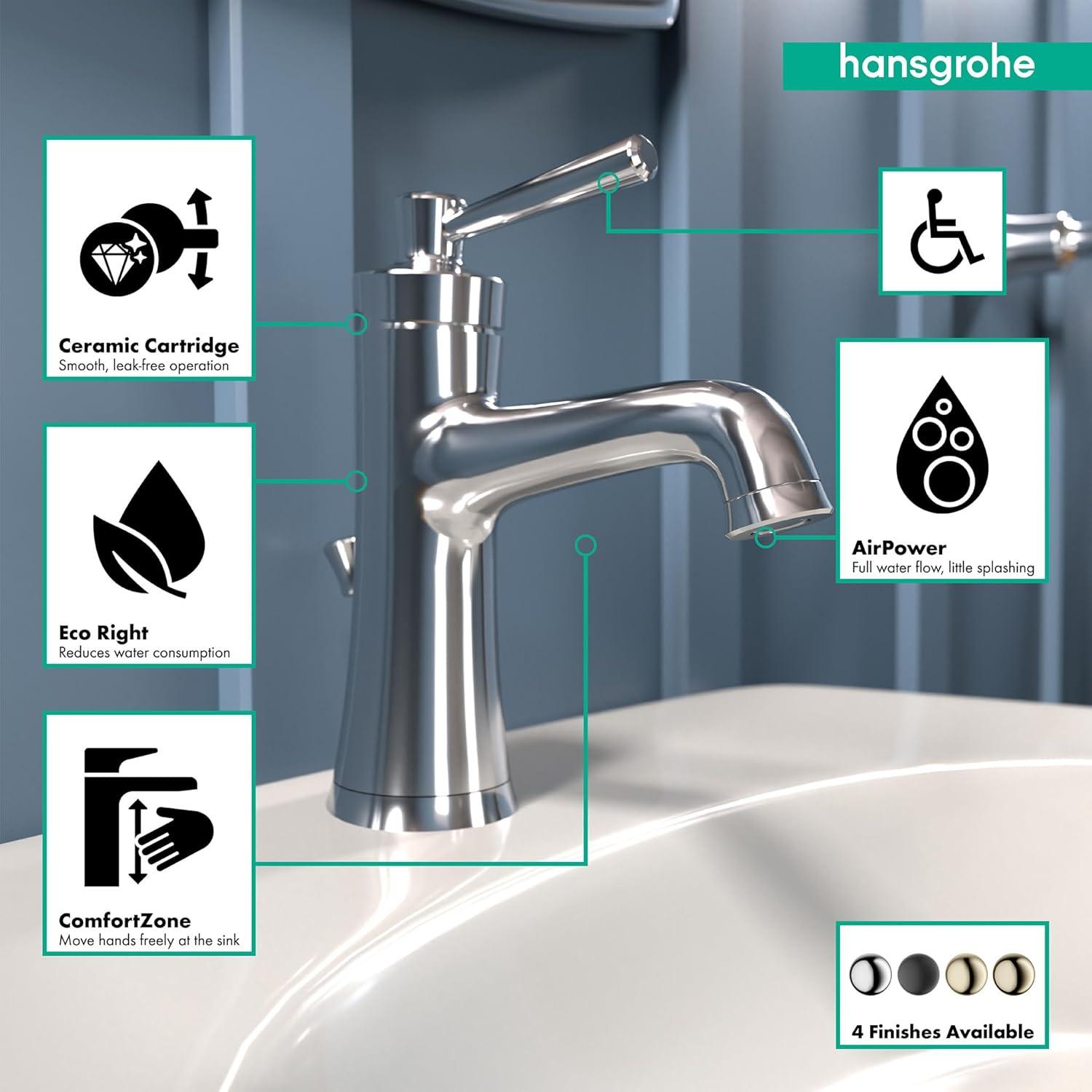 Joleena Single Hole Bathroom Faucet with Drain Assembly