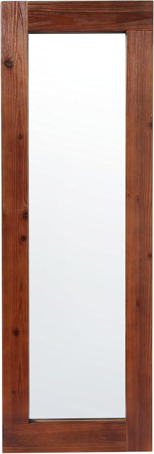 Flash Furniture Graham Full Length Mirror, Wall Mounted or Wall Leaning, Rustic Solid Wood Frame