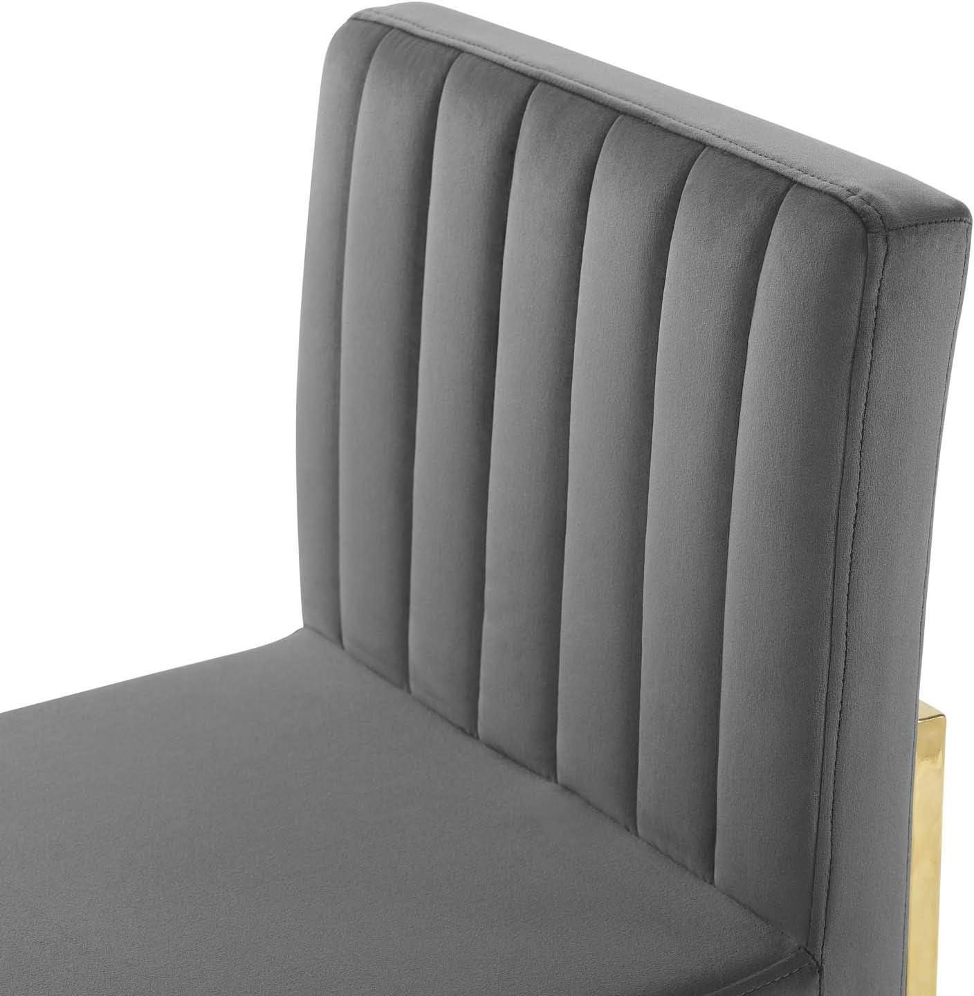 Modway Carriage Channel Tufted Sled Base Performance Velvet Dining Chair