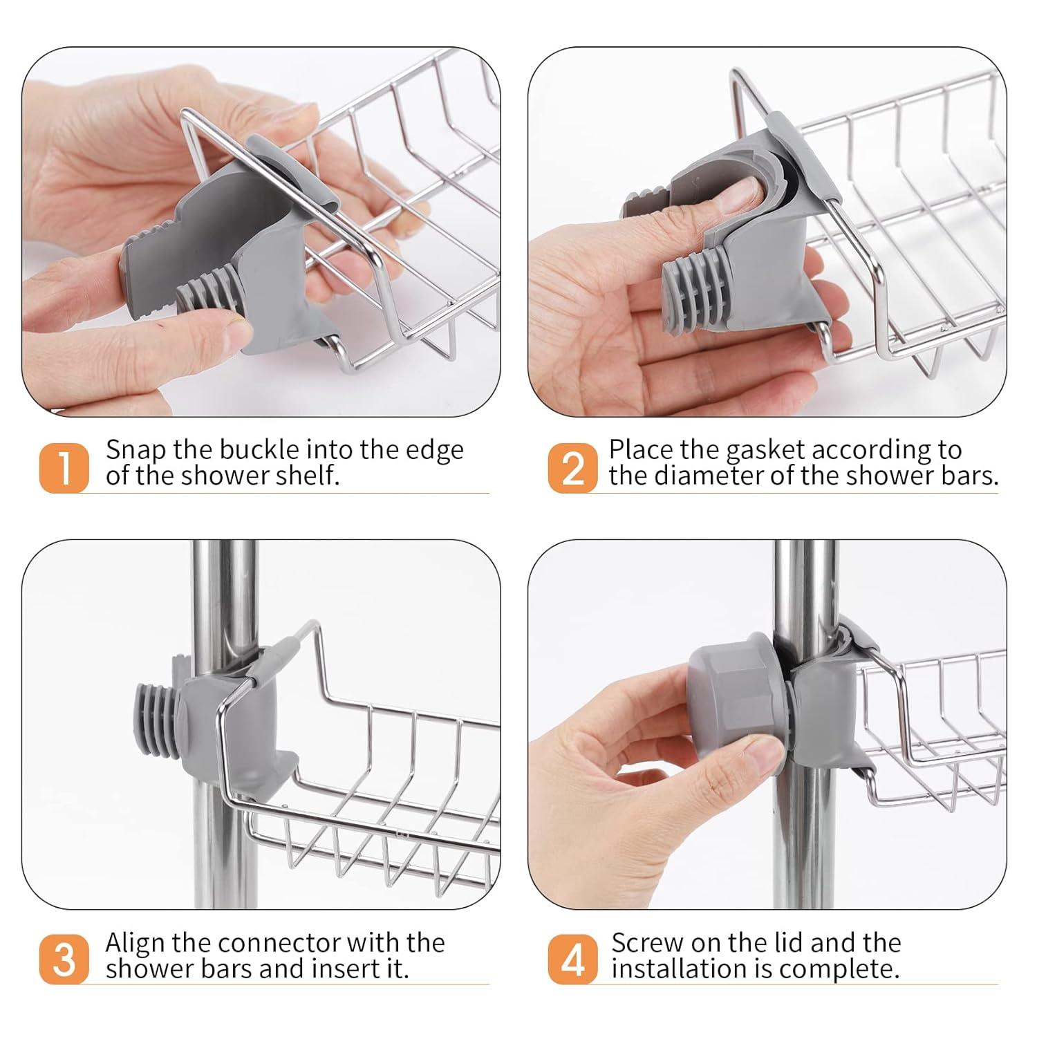 Rebrilliant Janay Tension Pole Stainless Steel Shower Caddy