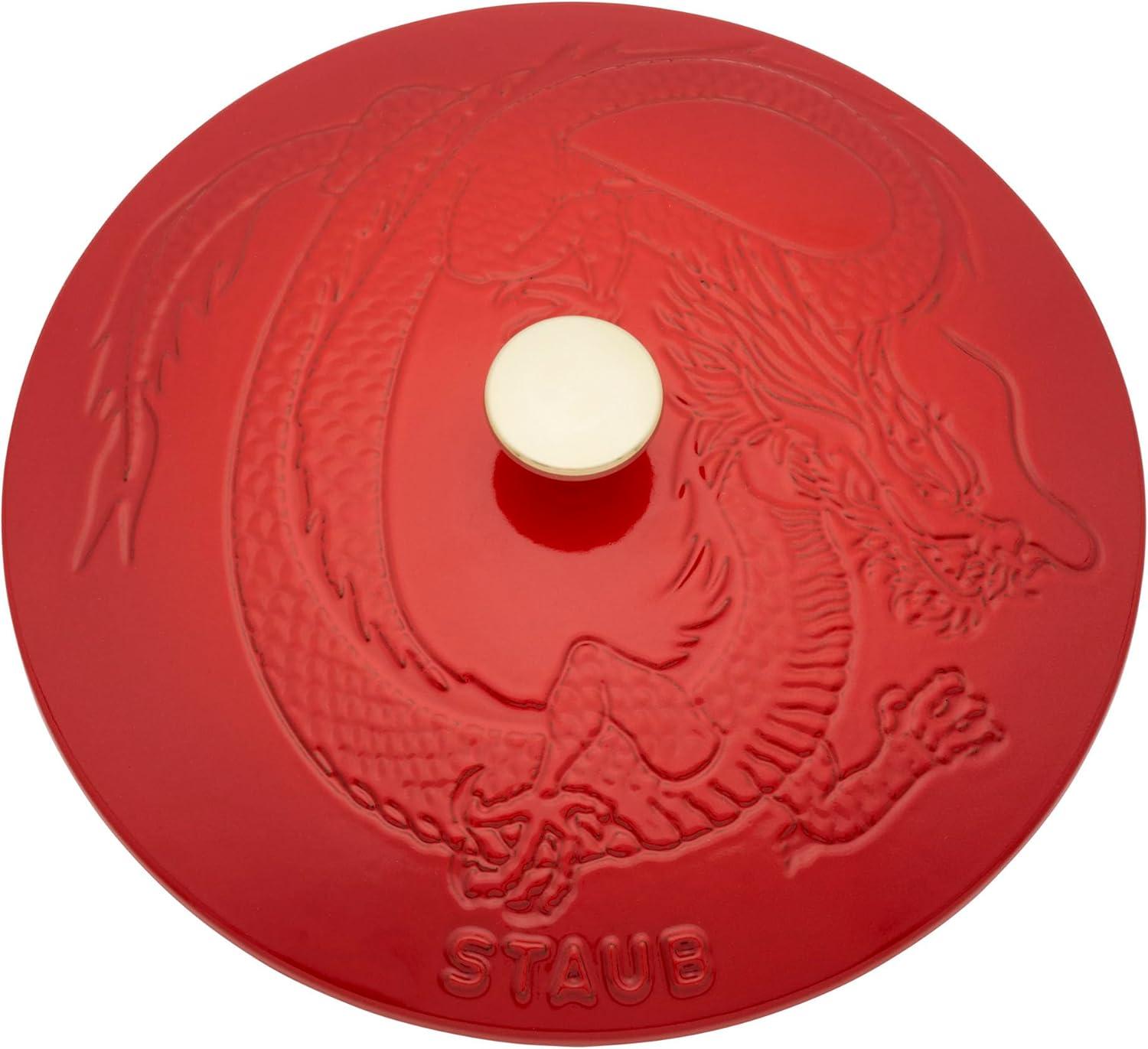 Staub ® 2.5-Qt. Cherry Cast Iron Saute Pan with Dragon Lid