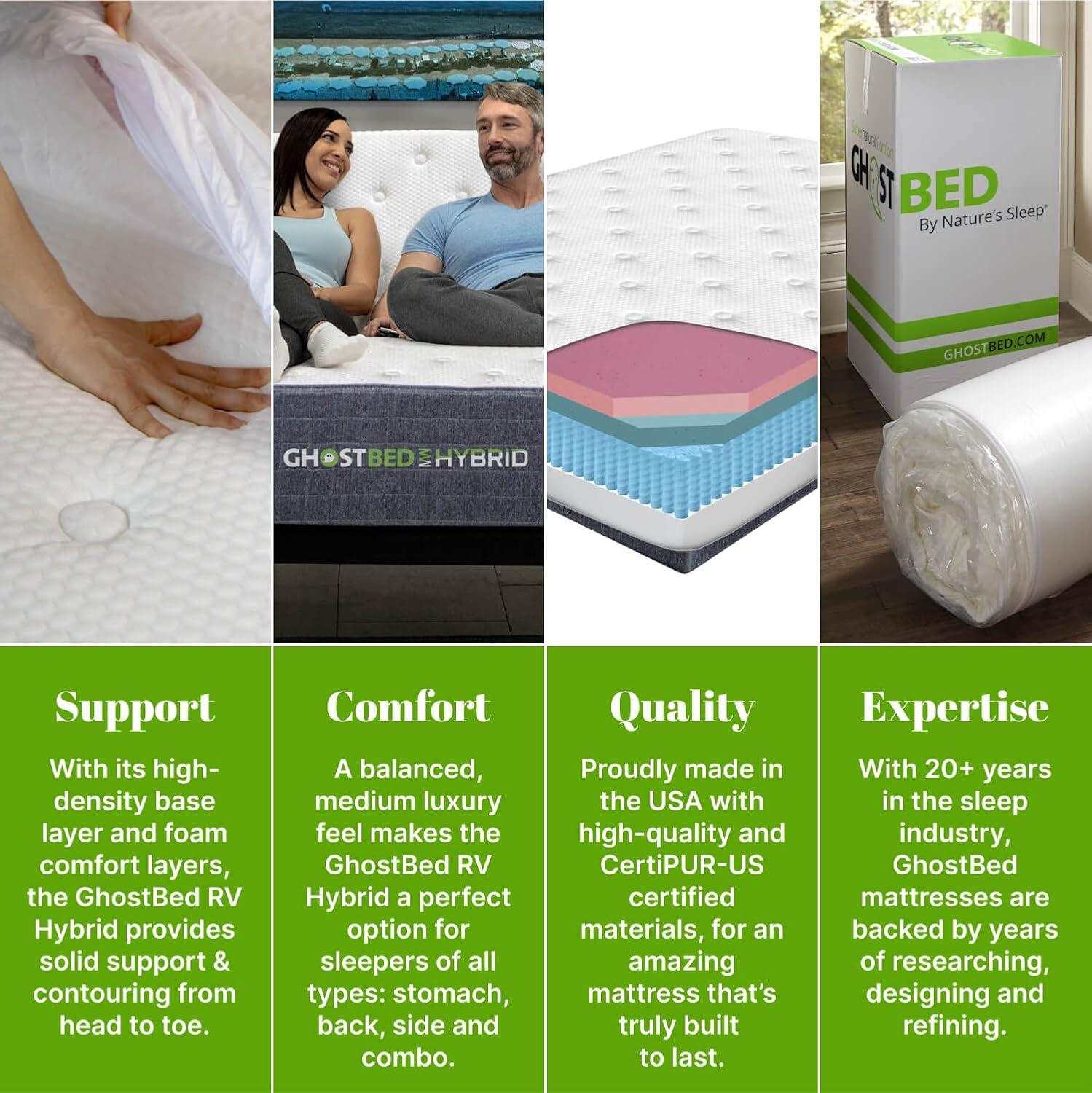 GhostBed GhostBed 10" Short Low Profile Memory Foam Mattress