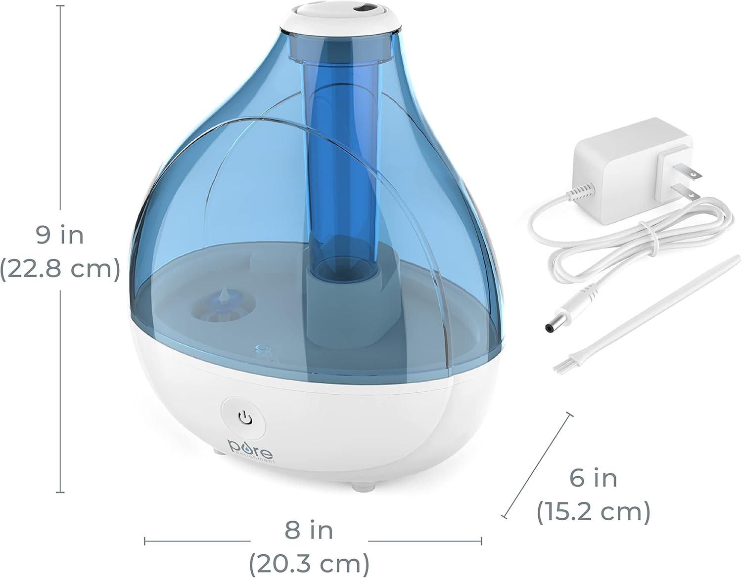 Pure Enrichment Pure Enrichment 0.4 Gallons Cool Mist Ultrasonic Tabletop Humidifier for 250 Cubic Feet