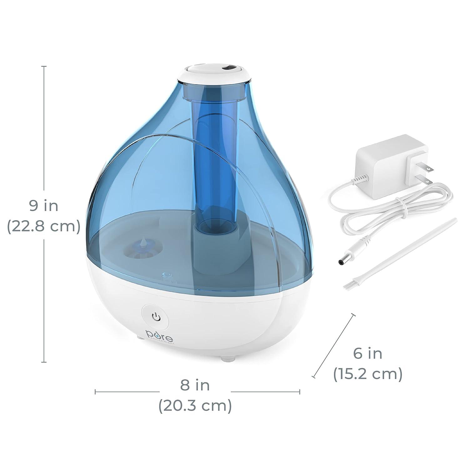 Pure Enrichment Pure Enrichment 0.4 Gallons Cool Mist Ultrasonic Tabletop Humidifier for 250 Cubic Feet