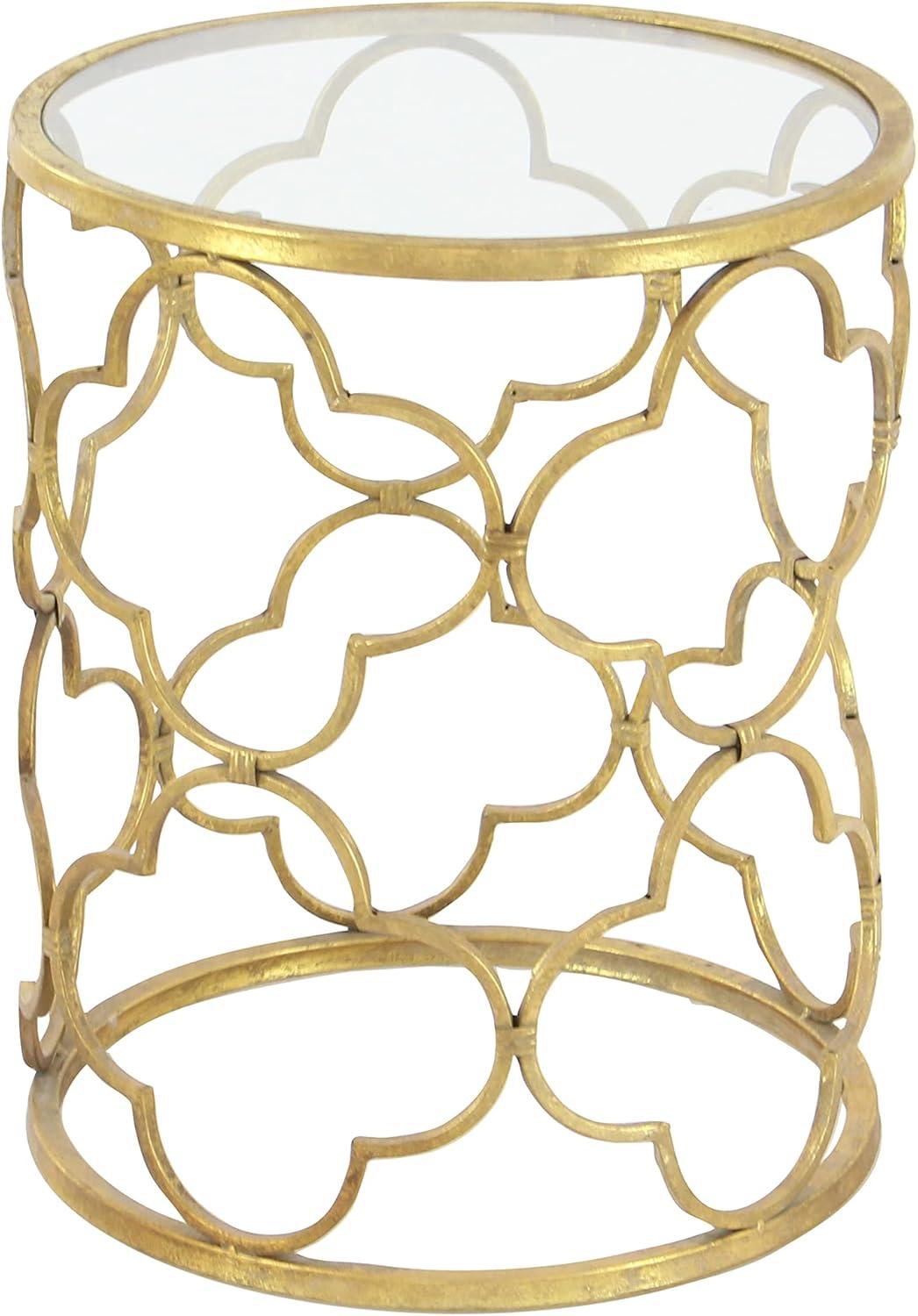 20" Contemporary Metal Accent Table Gold - Olivia & May