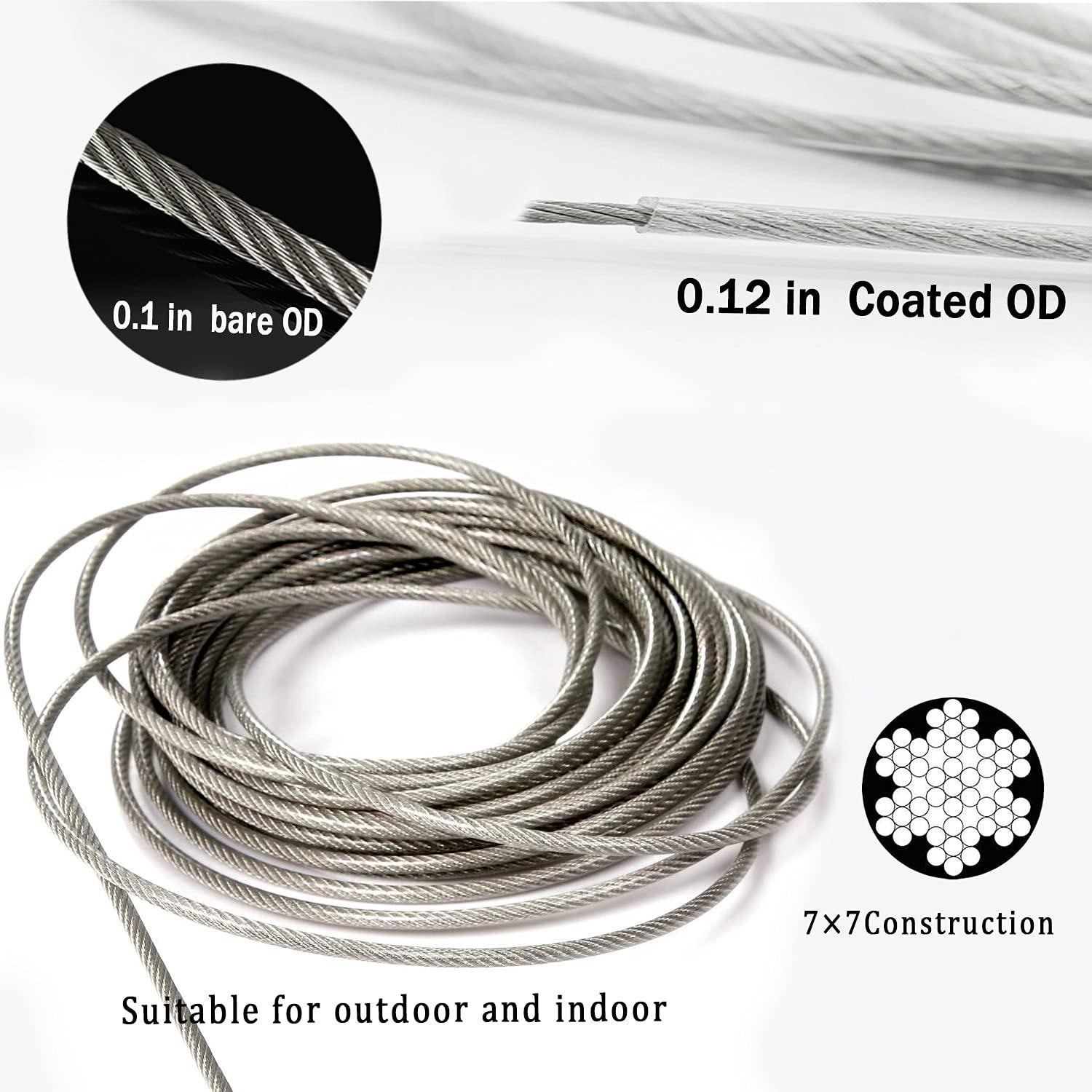 MHY 16Ft Heavy Clotheslines,Outdoors 304 Stainless Steel Clothes Line,Heavy Duty Cable Wire Rope with Retractable System，Windproof Clothes Rope for Outdoor/Indoor/Home/Drying/Curtain Hanging