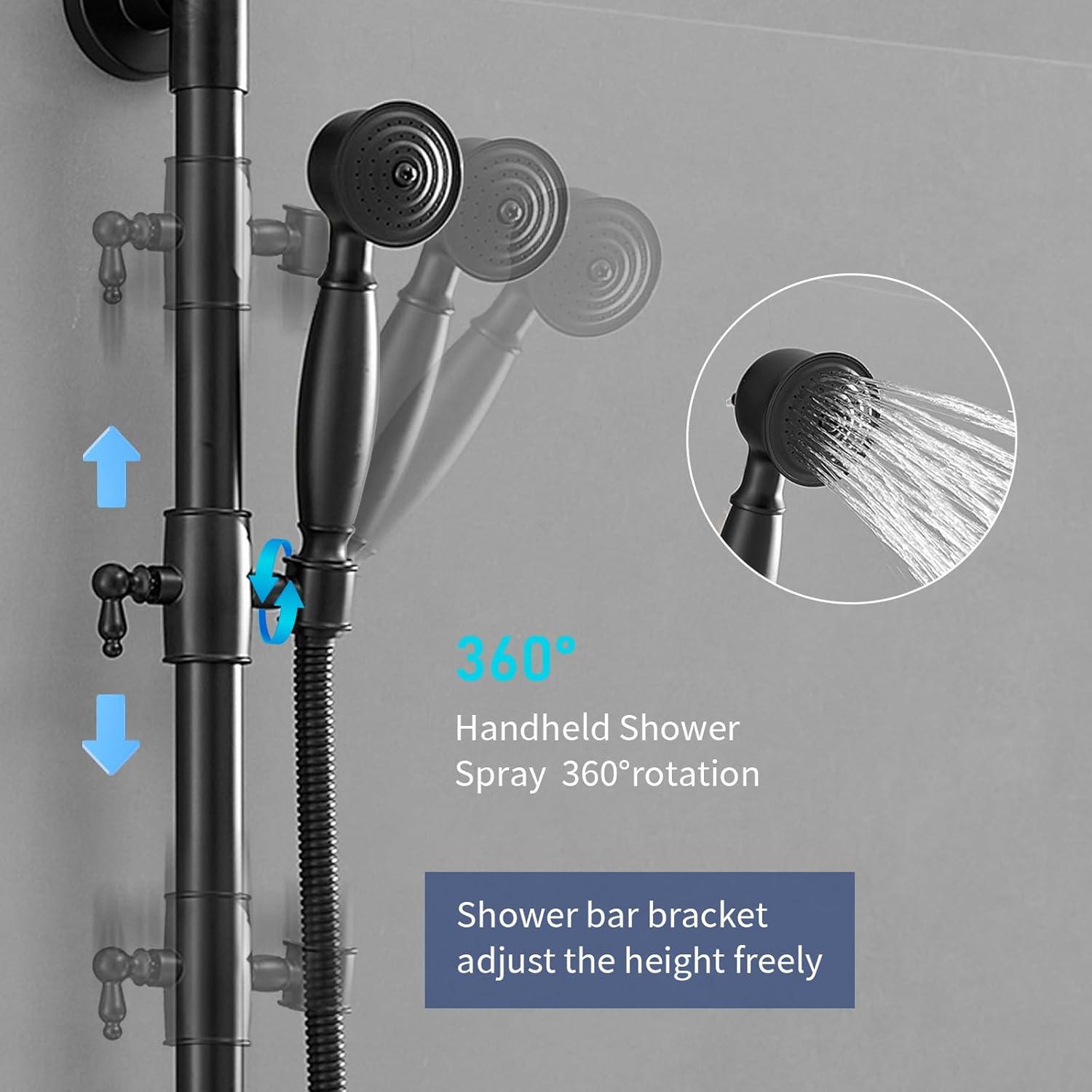 FUNDUXA Outdoor Shower Fixture With Handheld Spray Head