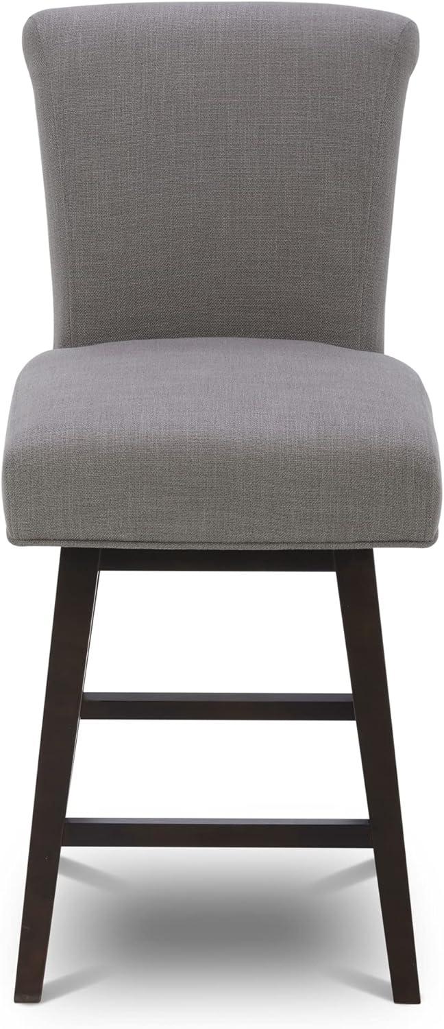 Flint Gray Performance Fabric Swivel Counter Stools Set of 2