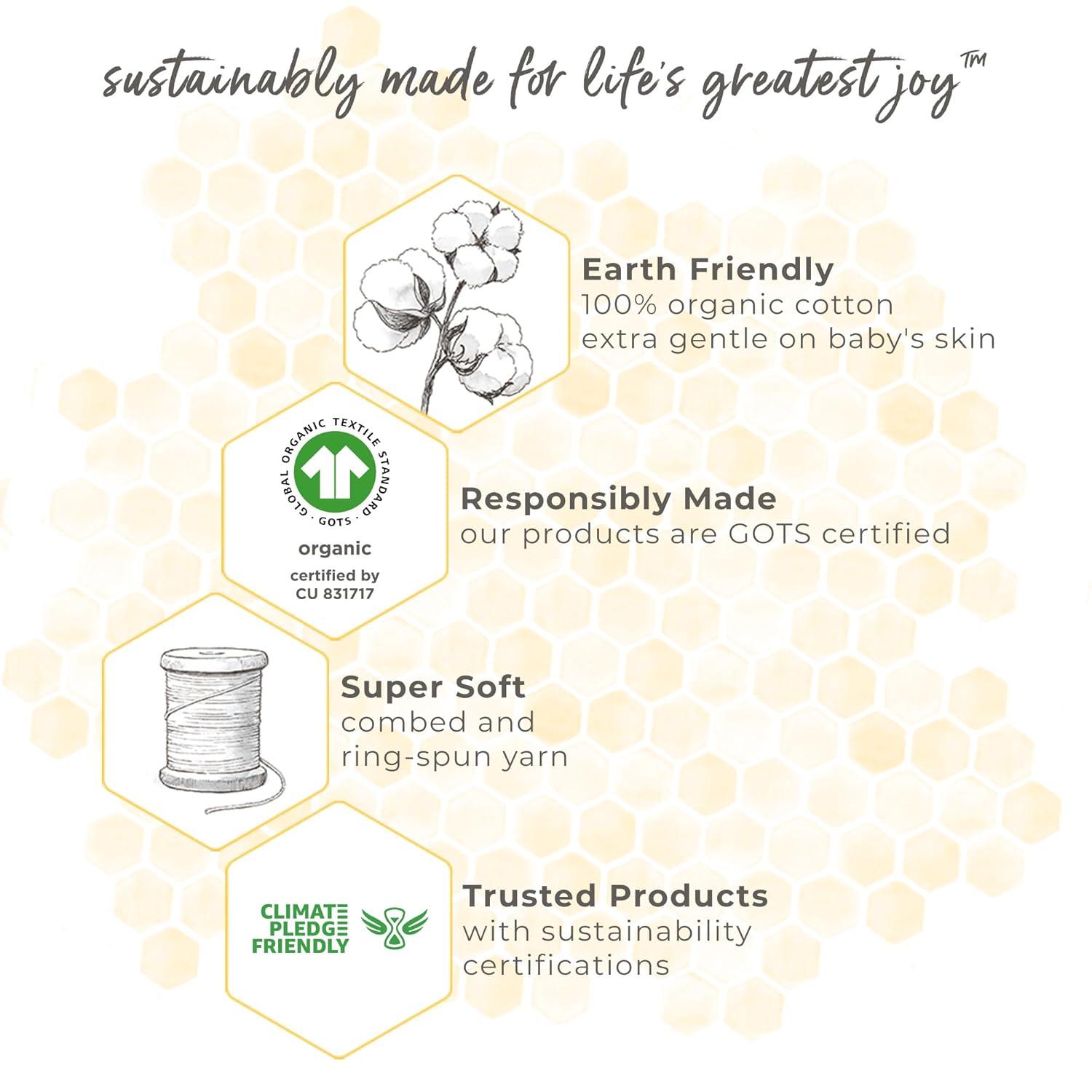 Burt's Bees Baby Essential Organic Cotton Fitted Crib Sheet, Breathable for Boy Girl Standard Crib & Toddler Mattresses
