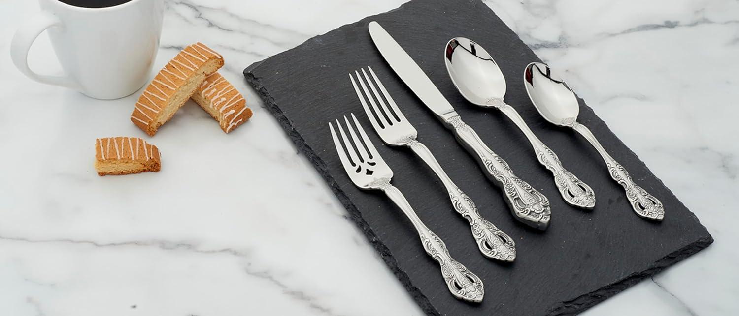 Michelangelo 20-Piece Embossed Stainless Steel Flatware Set