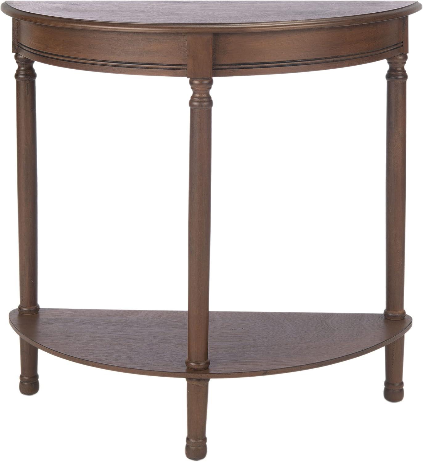 SAFAVIEH Tin.sley French Half Round Console Table, Brown (28 in. W x 11.8 in. D x 28 in. H)