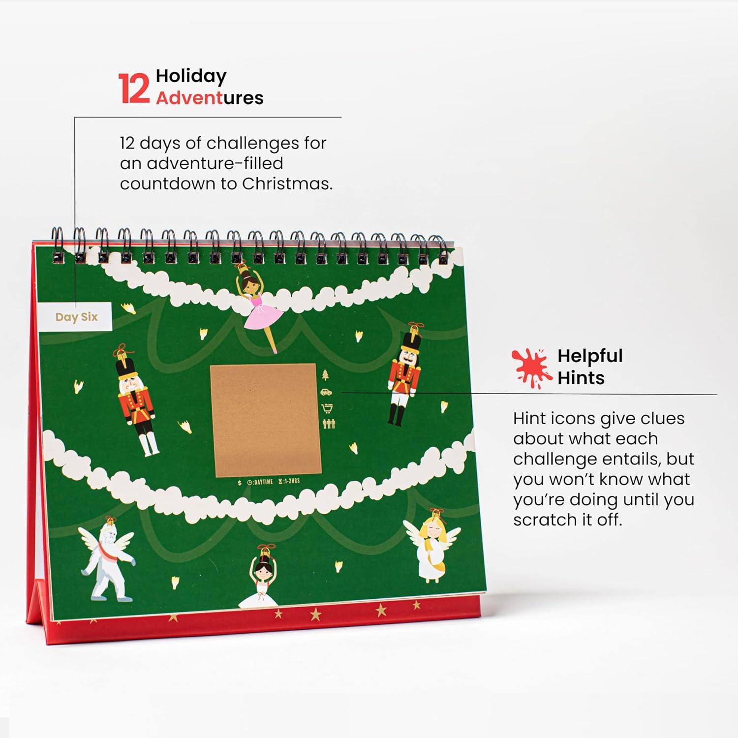 The Adventure Challenge Advent Calendar 2022-12 Scratch-Off Holiday Season Adventures for Couples, Families, Friends and More, Christmas Advent Calendar