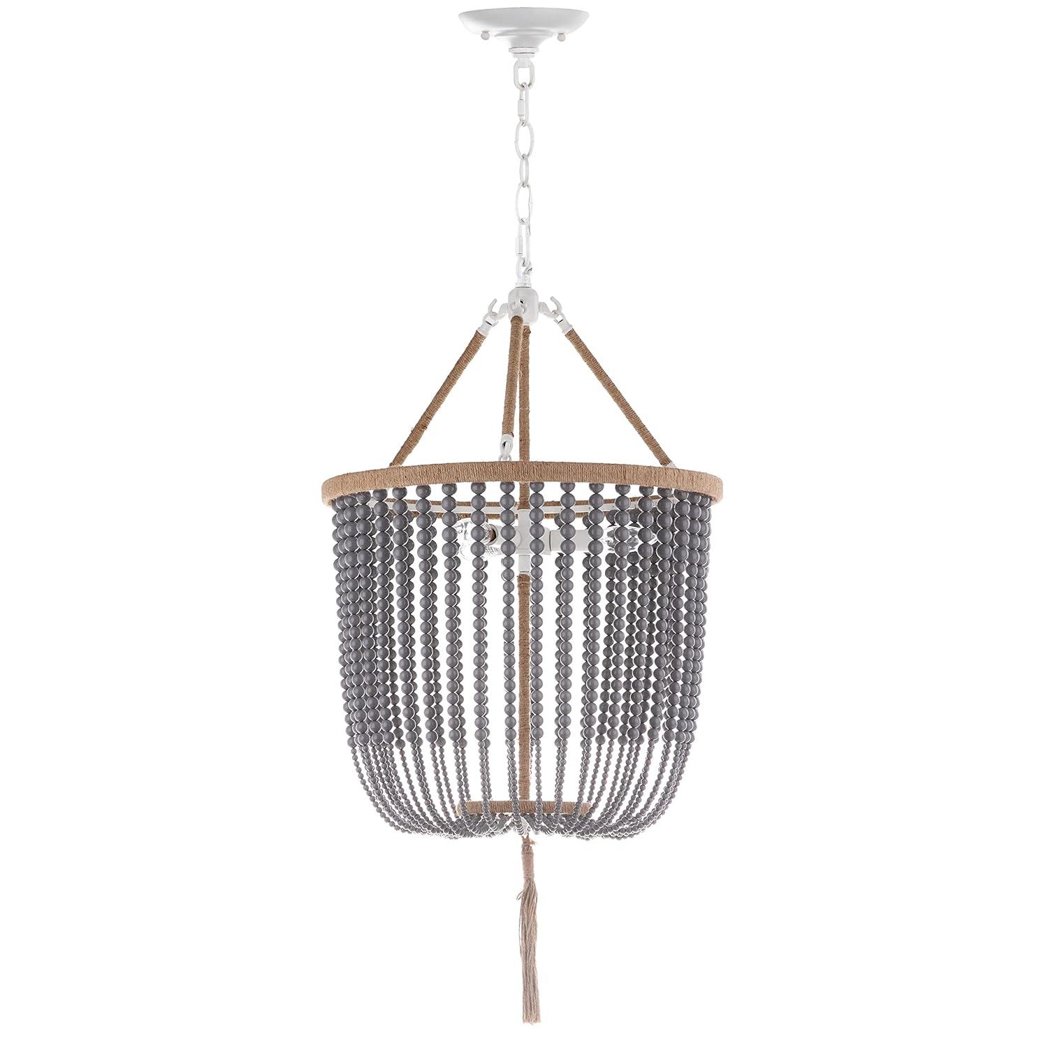 Angie Beads Pendant Lamp - LIT4476 - Grey - Safavieh