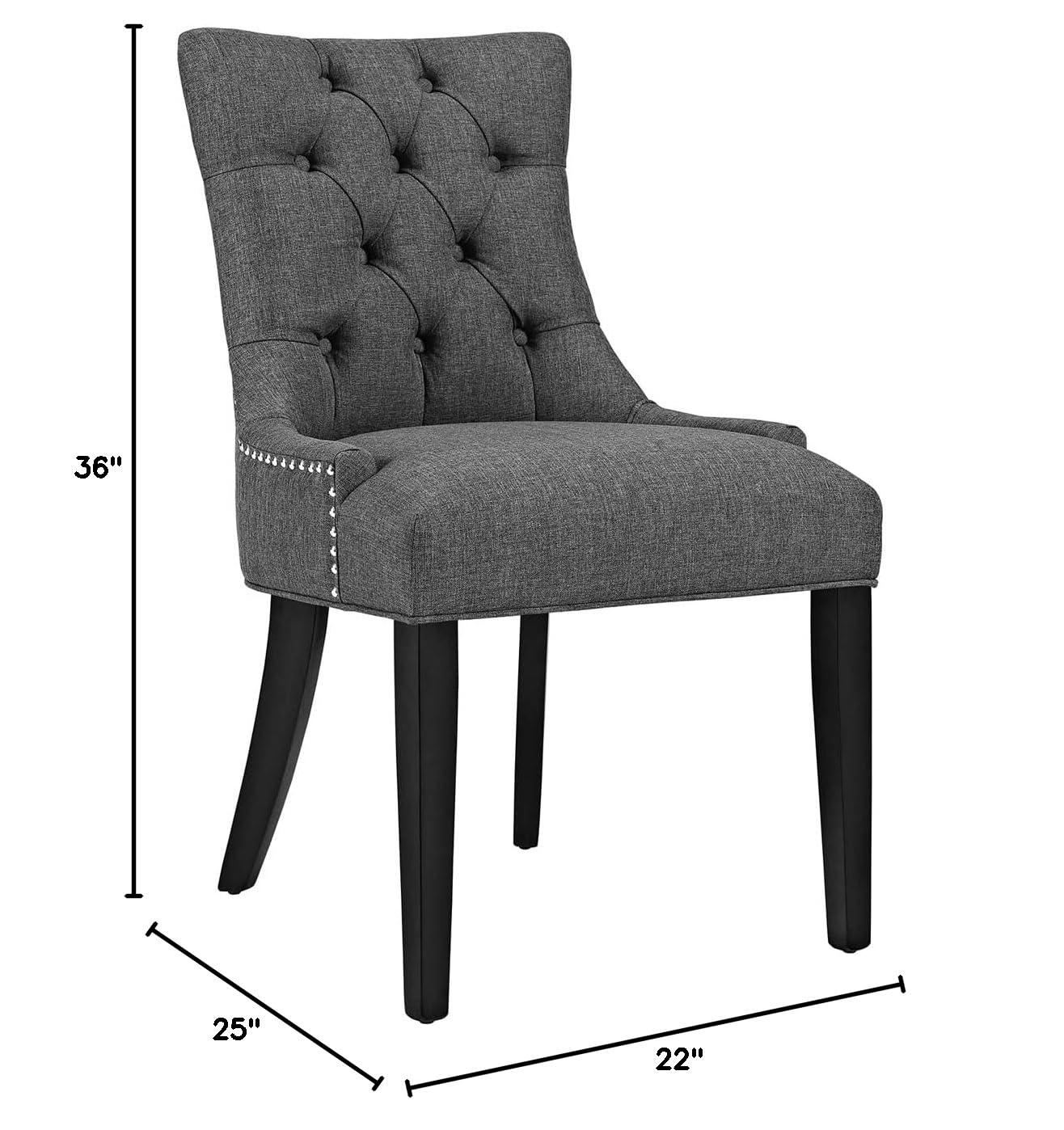 Modway Regent Dining Side Chair Fabric Set of 2 - Gray