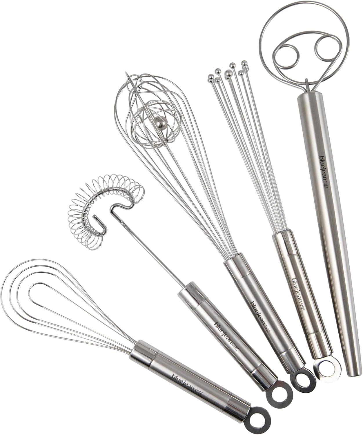 5-Piece Stainless Steel Whisk Set with Silver Finish