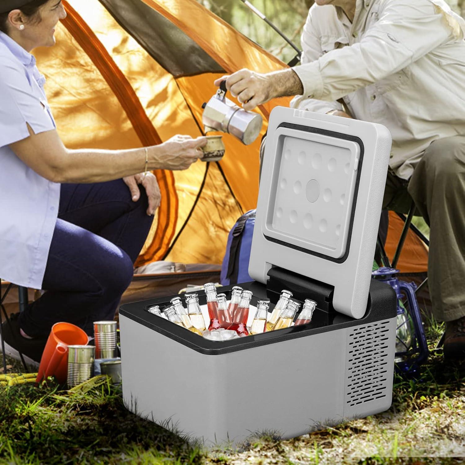 Compact Silver 10 Quart Portable RV Smart Freezer