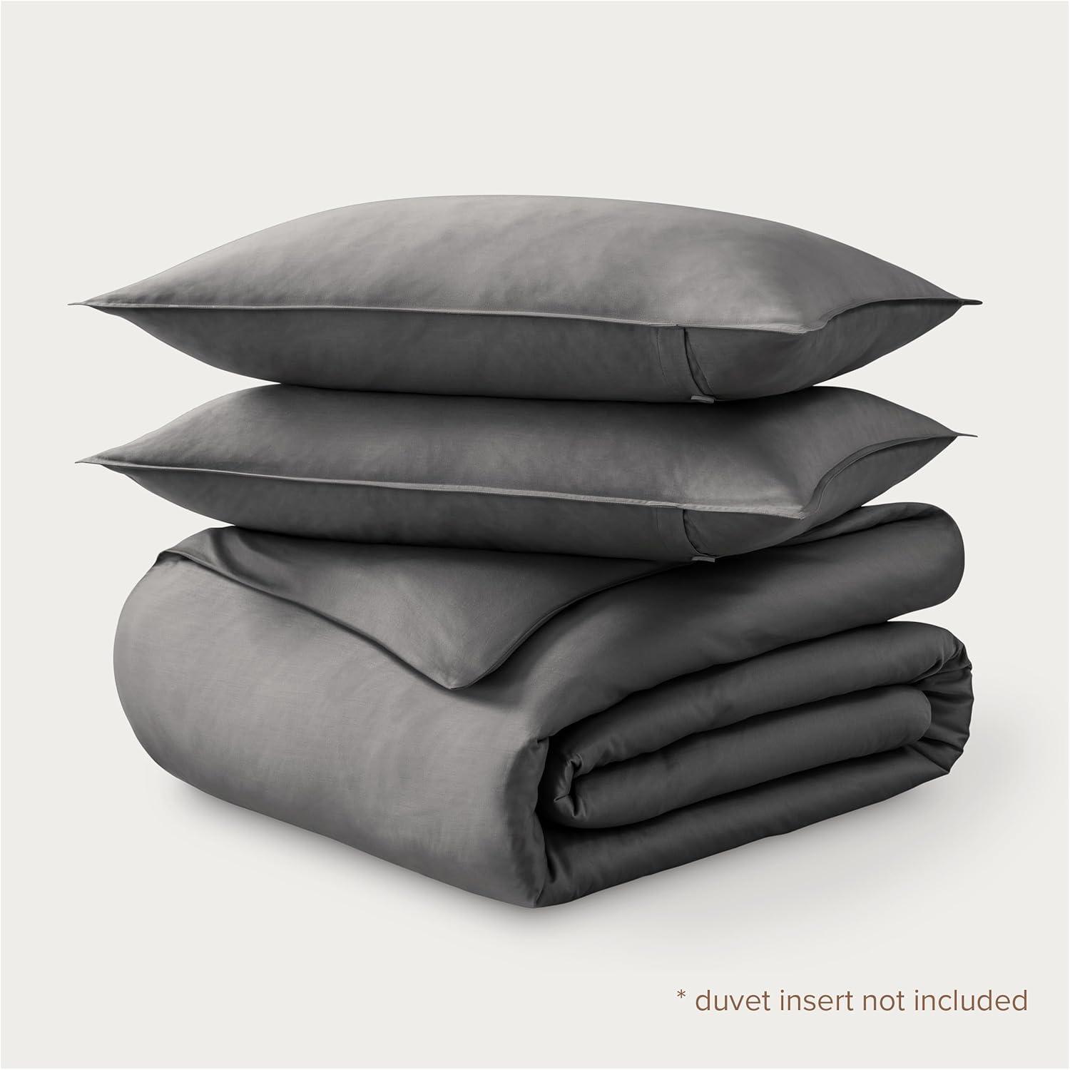 Bare Home 400 Thread Count Organic Cotton Sateen Duvet Cover Set