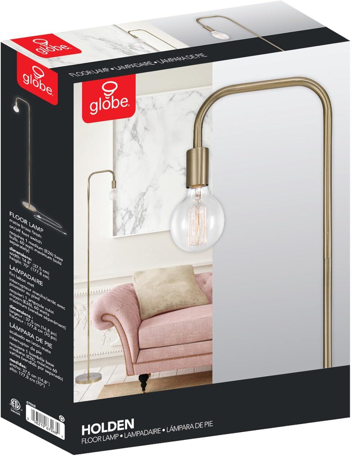 Edison Adjustable Matte Brass 70" Floor Lamp