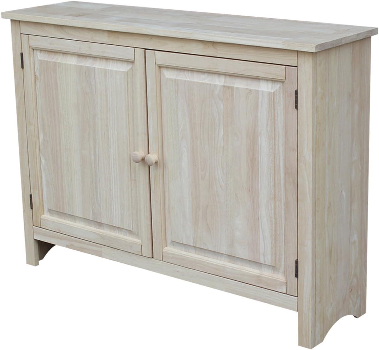 Light Brown Coastal Adjustable Shelving Buffet Sideboard