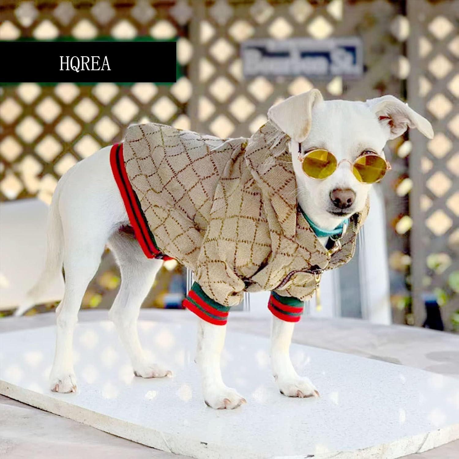 Dog Hoodie Luxury Winter Small Dog Jacket Clothes Classic Designer Warm Pet Coats Zipper Design Easy On/Off French Bulldog Teddy Pug Puppy Clothes(S)