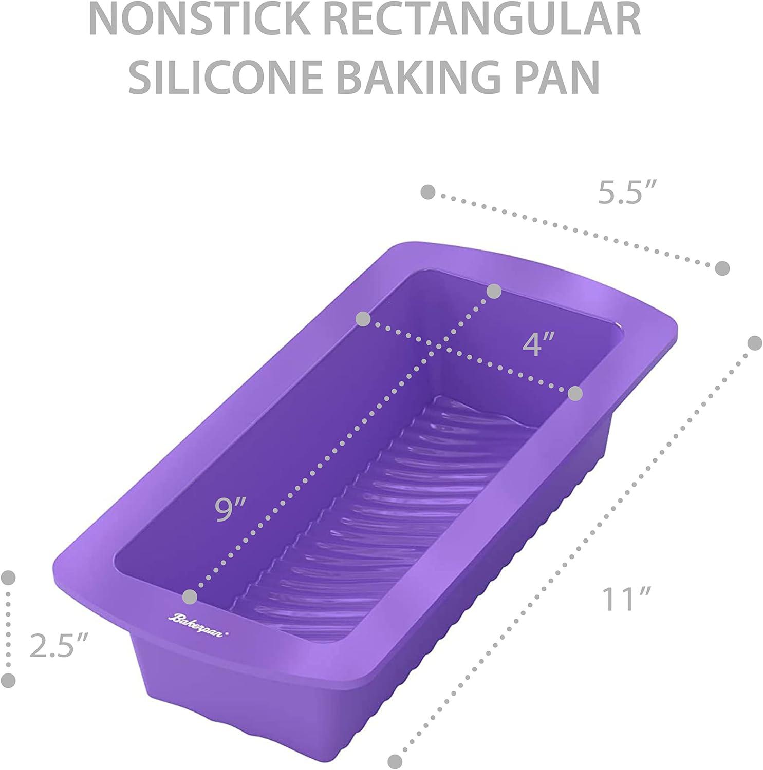 Purple Silicone Nonstick Rectangular 9" Loaf Pans - Set of 2