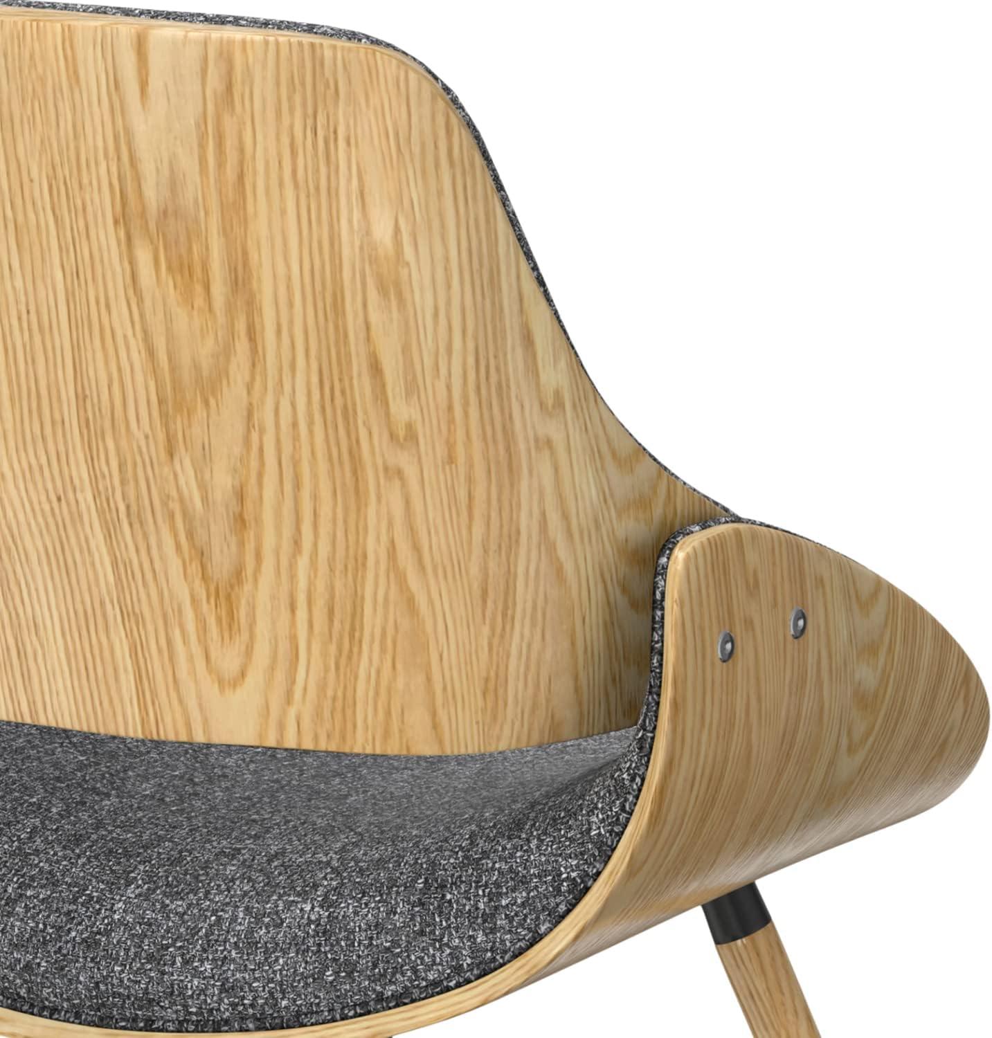 Simpli Home Malden Upholstered Dining Chair with Ergonomic Solid Wood Frame and Mid-Century Modern Style