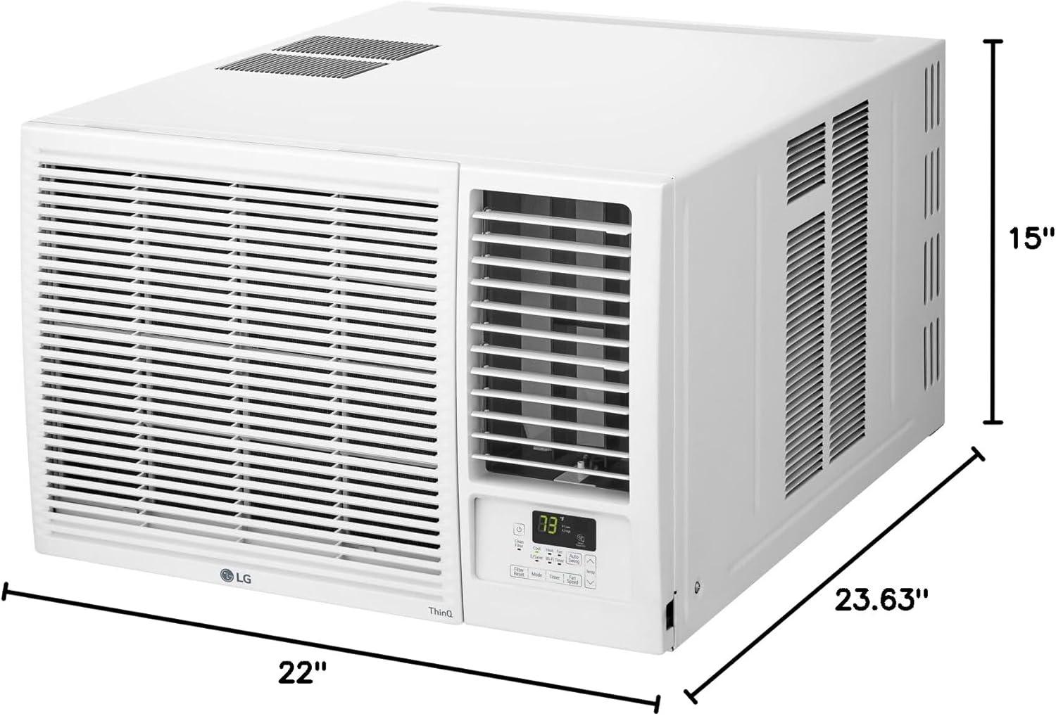 LG 12,200 BTU 230/208V Window Air Conditioner with Cool, Heat and Wi-Fi for 570 Sq. Ft. in White