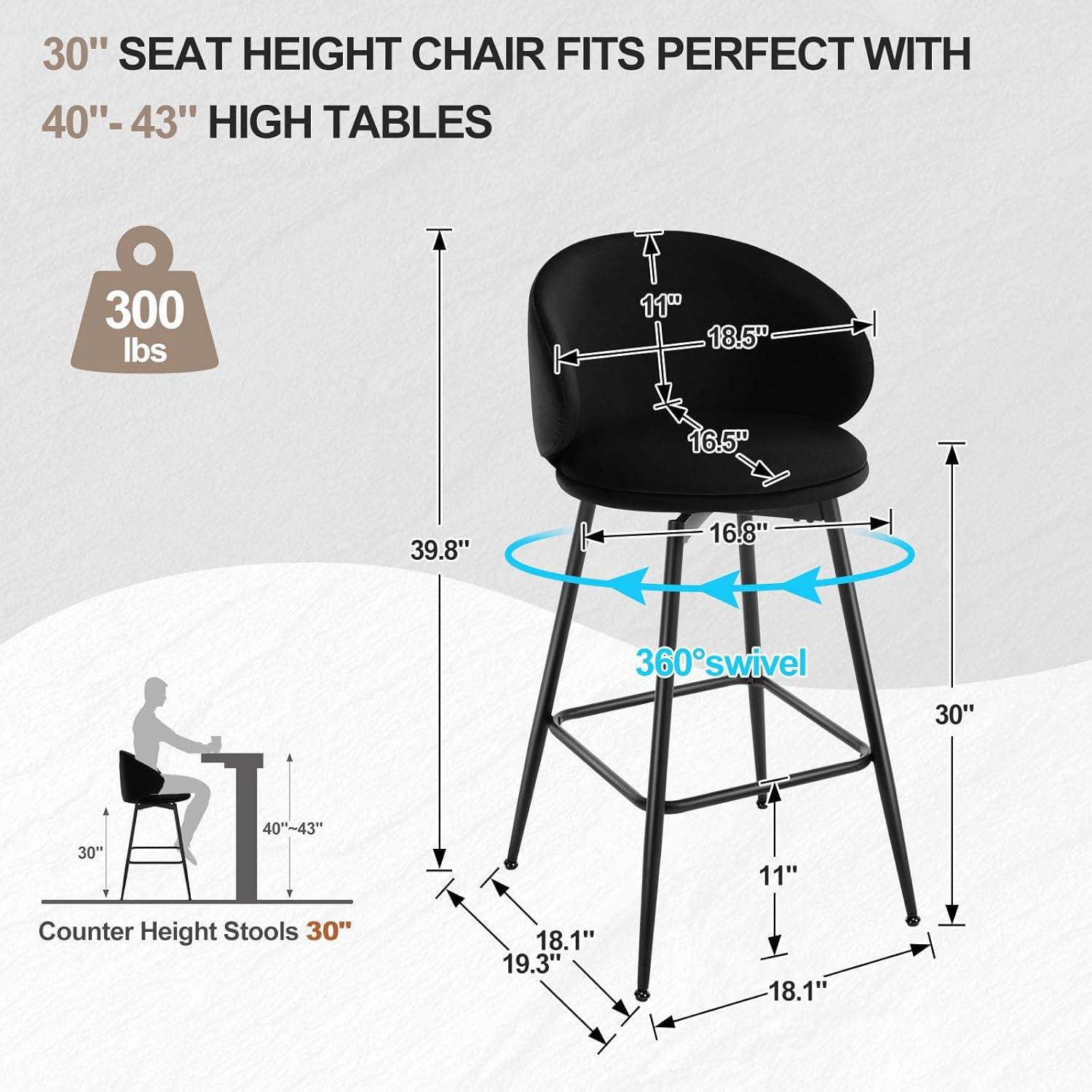 Corrigan Studio® Swivel Upholstered Counter Height Bar Stools (Set of 2)