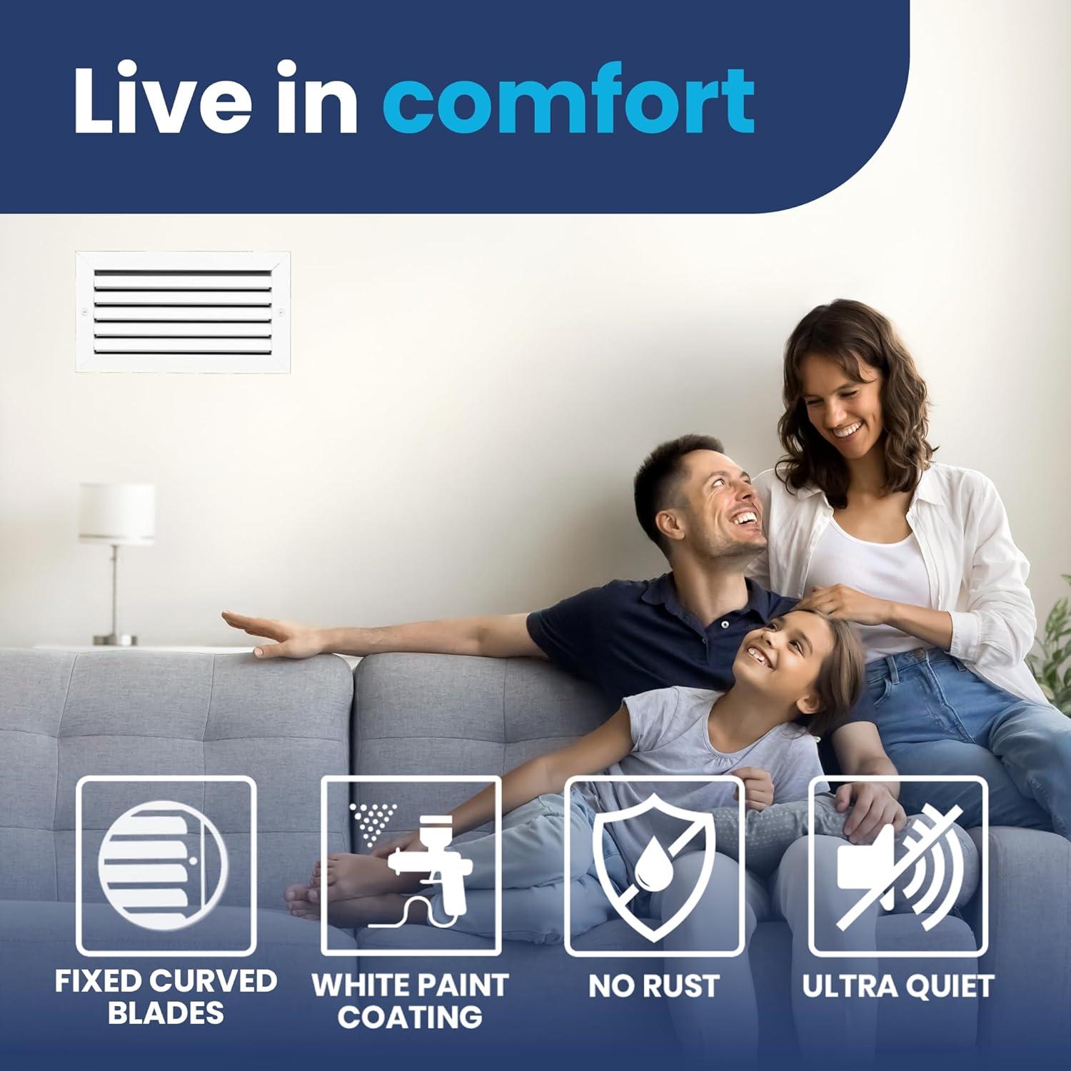 ACLaminaire 6-in x 12-in Aluminum White Sidewall/Ceiling Grille