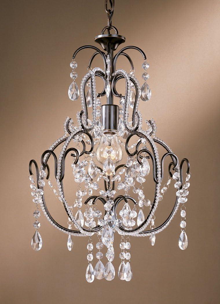 Minka Lavery Taylor Bronze With Fluted Piastra Glass Chandelier