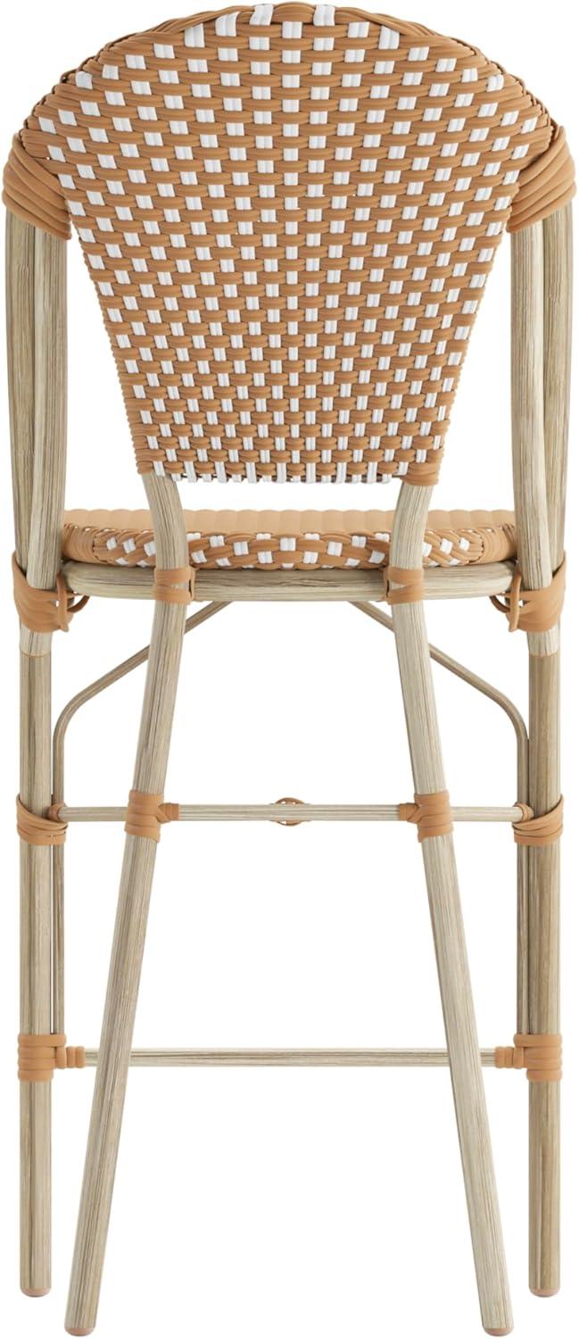 Flash Furniture Lourdes Set of 2 Commercial Grade Stackable Indoor/Outdoor Bistro 26" High Counter Height Stools