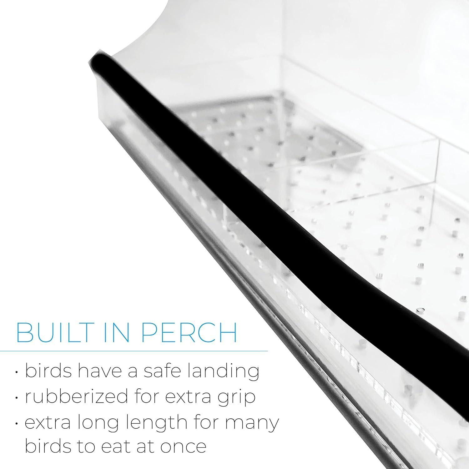 Clear Acrylic Window-Mounted Bird Feeder with Removable Seed Tray