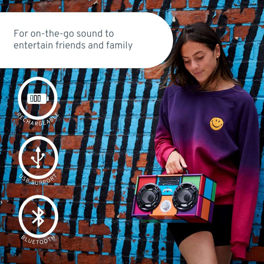 Glitter Rainbow Bling Wireless Boombox (BB-GLITTER RAINBOW)