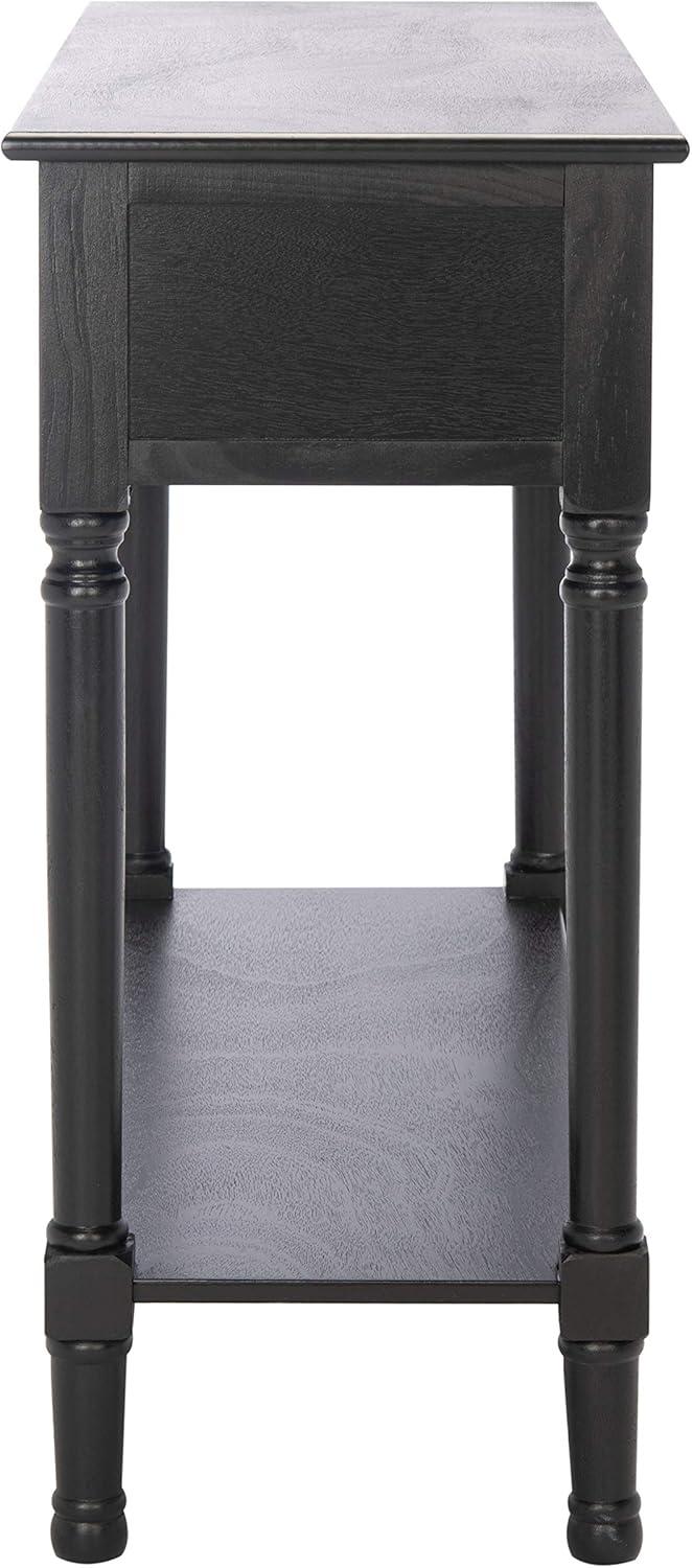 Landers Black Wood 2-Drawer Console Table with Storage