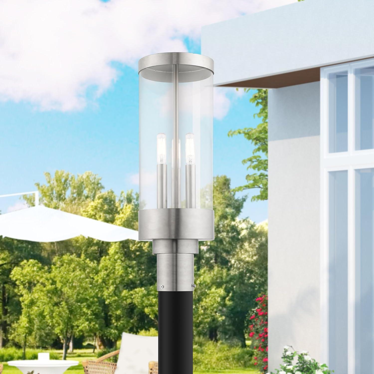 Livex Lighting Hillcrest 3 - Light Post Light in  Brushed Nickel
