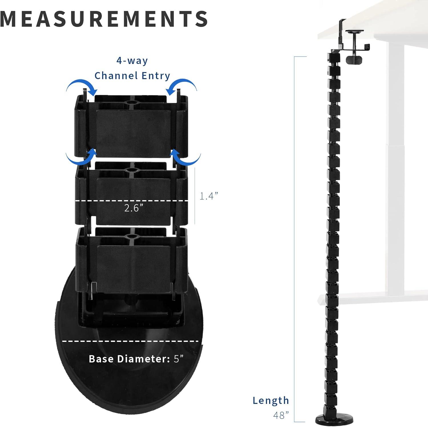 Clamp-on Vertebrae Cable Management Kit for Desk