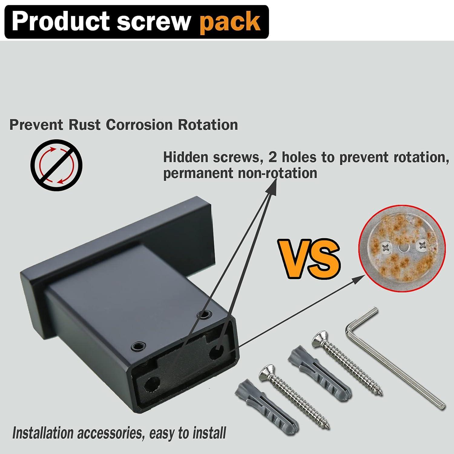 Matte Black Towel Bathrobe Hook Bathroom Hardware Accessories Coat Hook 304 Stainless Steel Bathroom Kitchen Modern Hotel Style Coat Rack Wall Mounted 2 Pack.